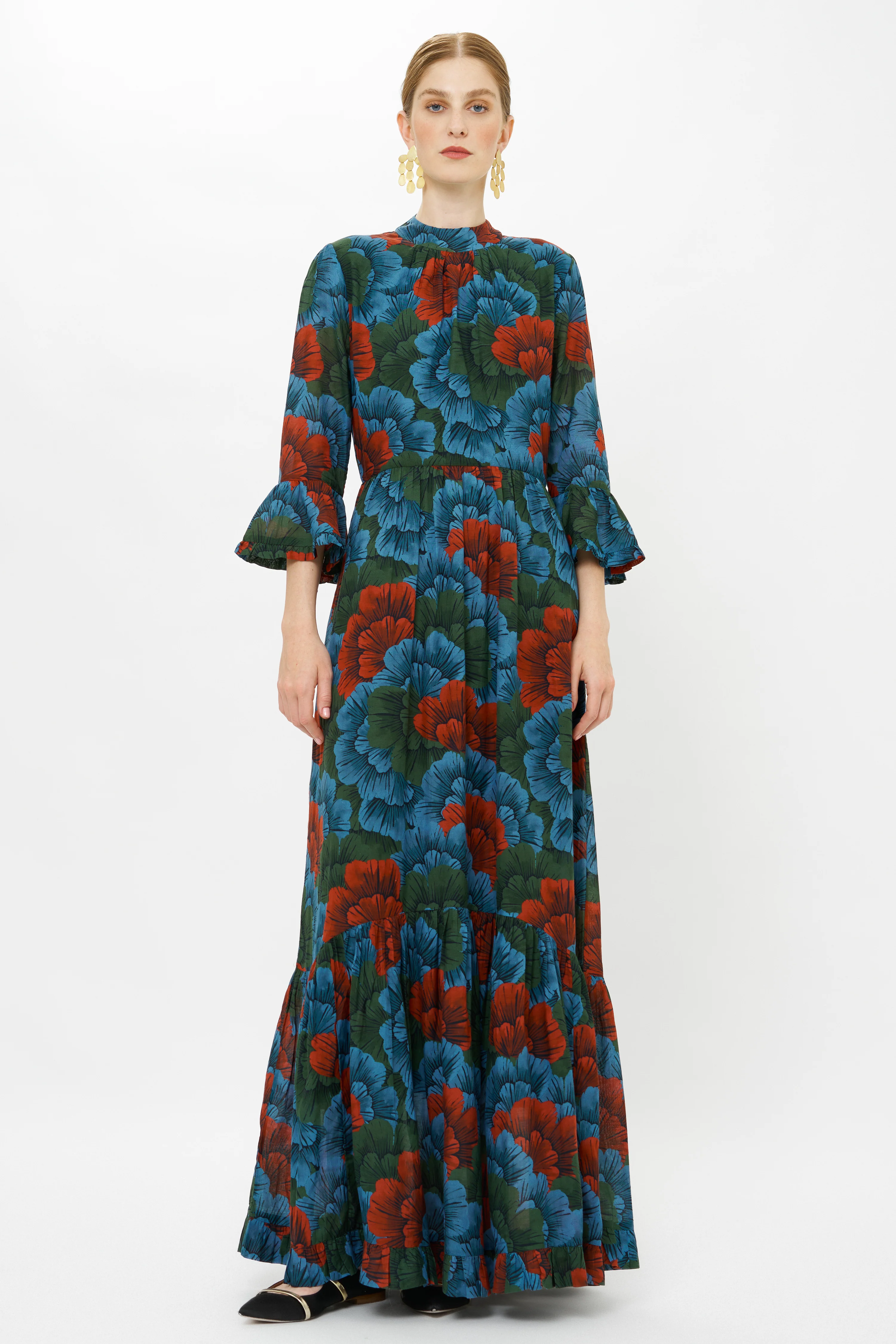 High Neck Bell Maxi- Madrid Blue - Image 5