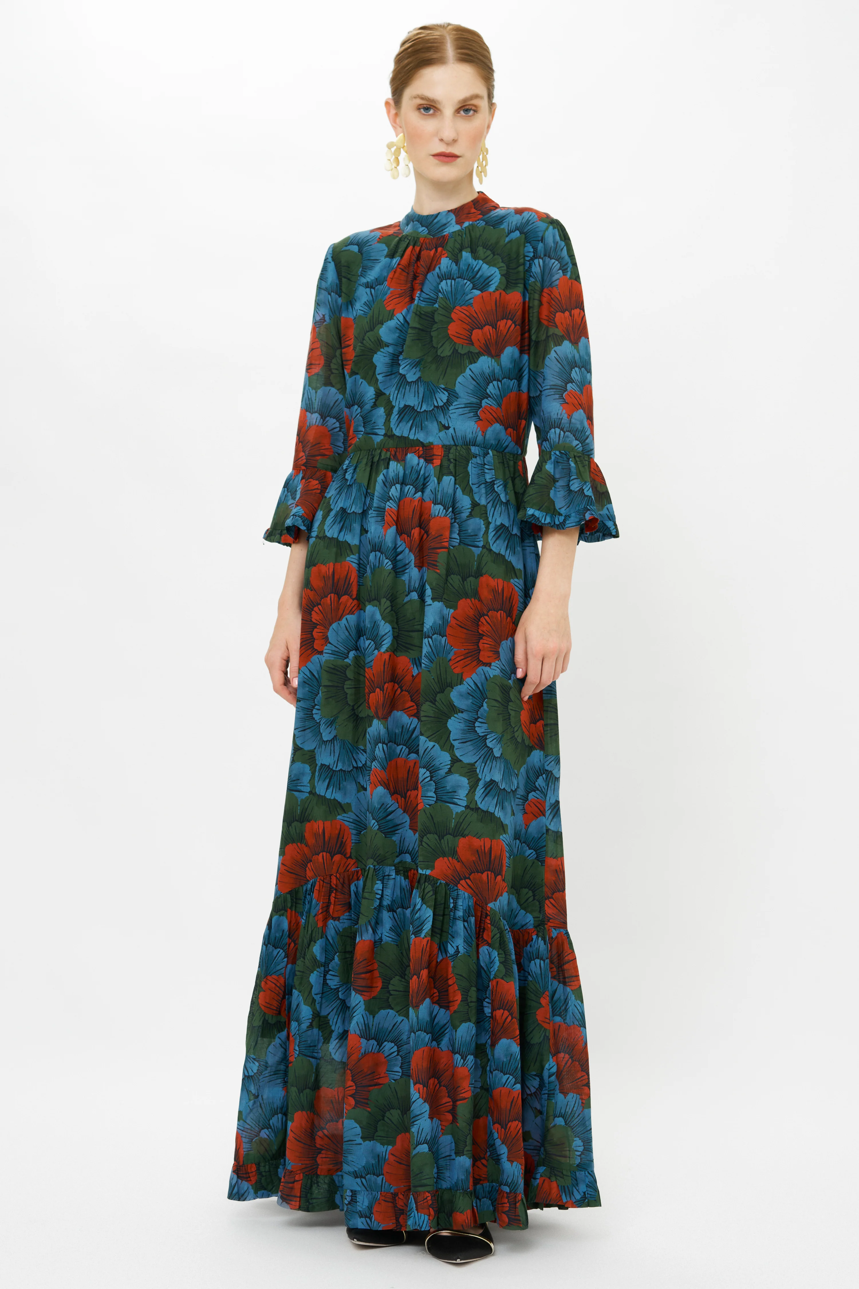 High Neck Bell Maxi- Madrid Blue - Image 6