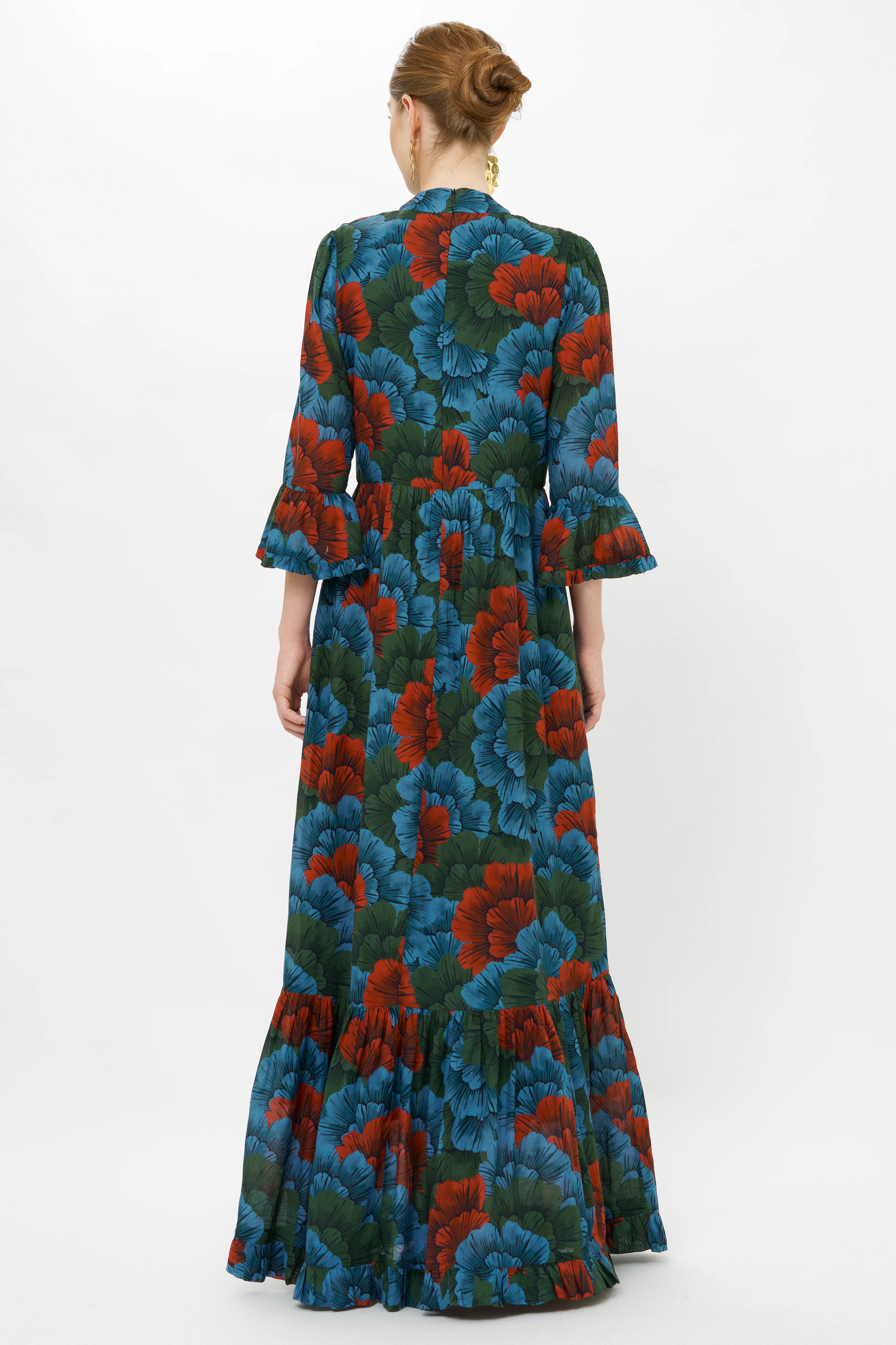 High Neck Bell Maxi- Madrid Blue - Image 7