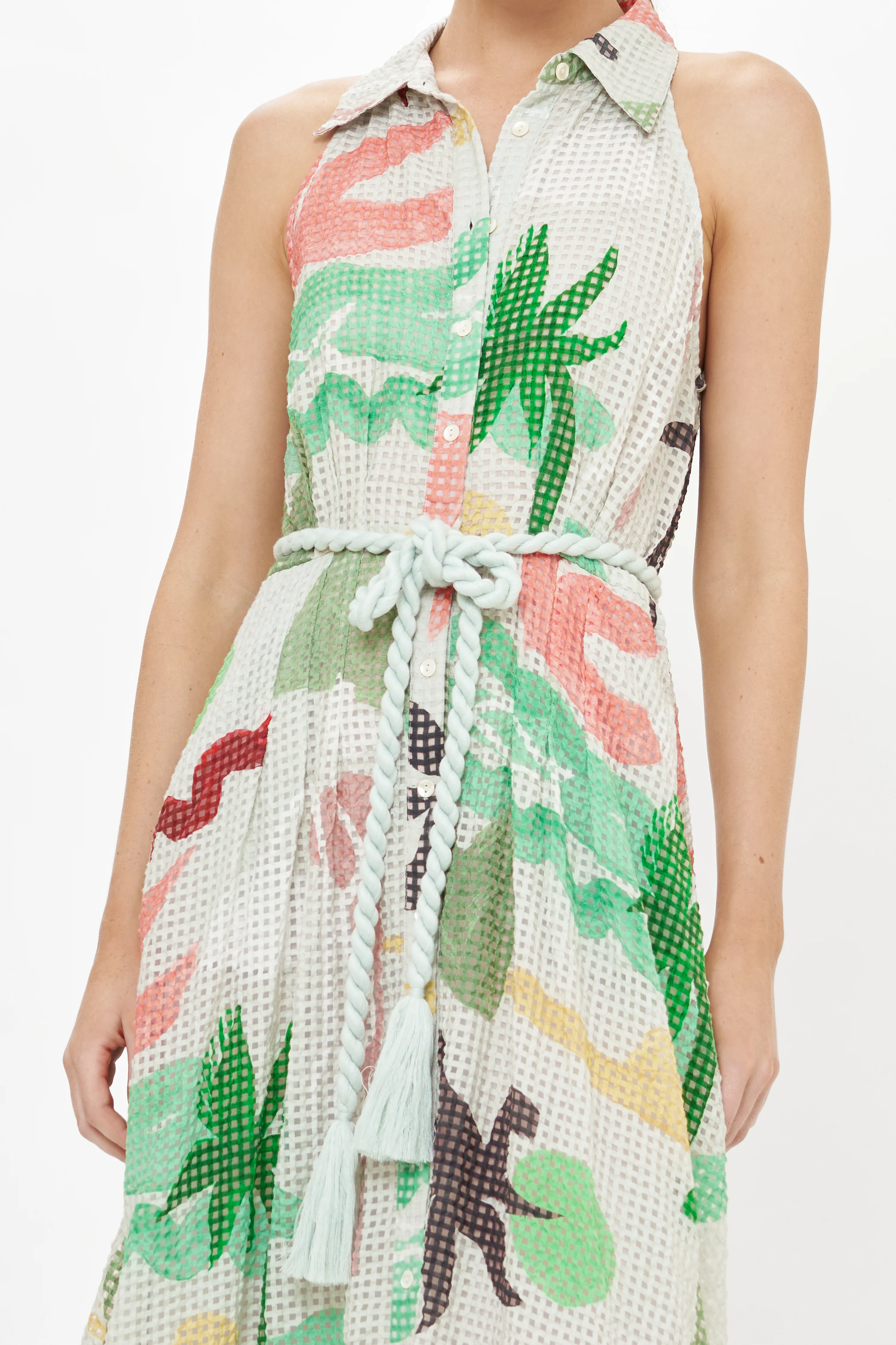 Sleeveless Shirt Dress Maxi- Paradiso Petal - Image 6