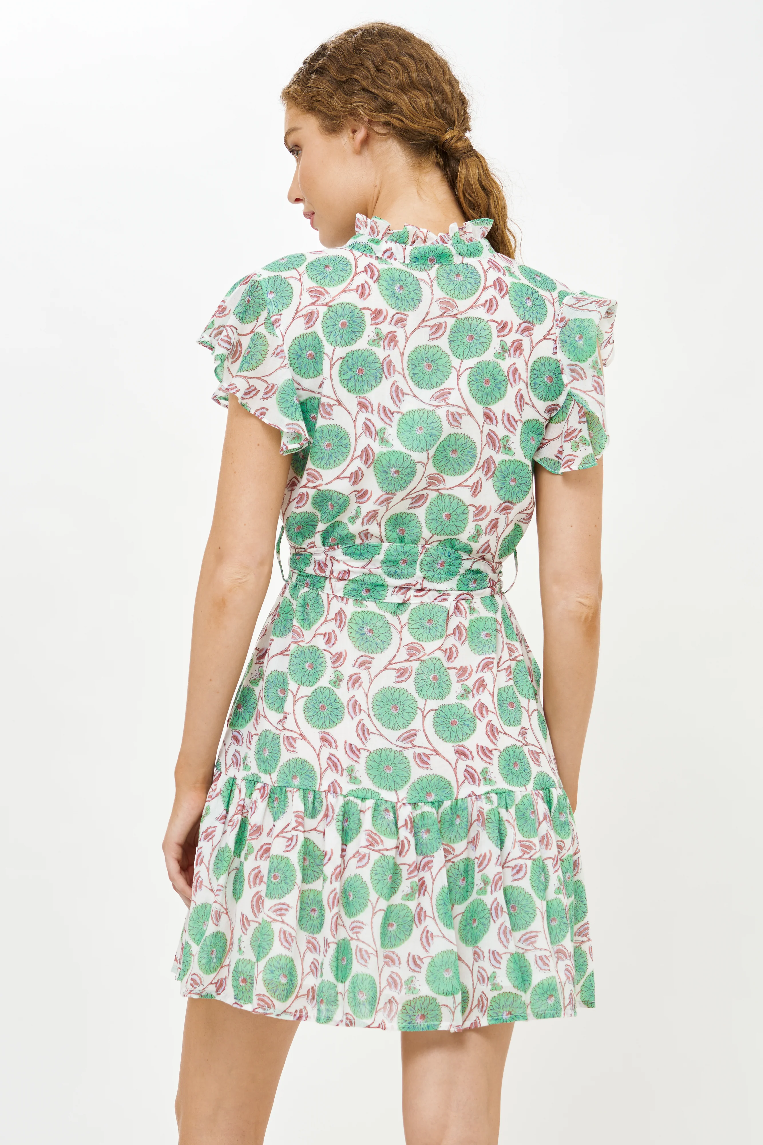 Ruffle Collar Button Mini- Monarch Green - Image 10