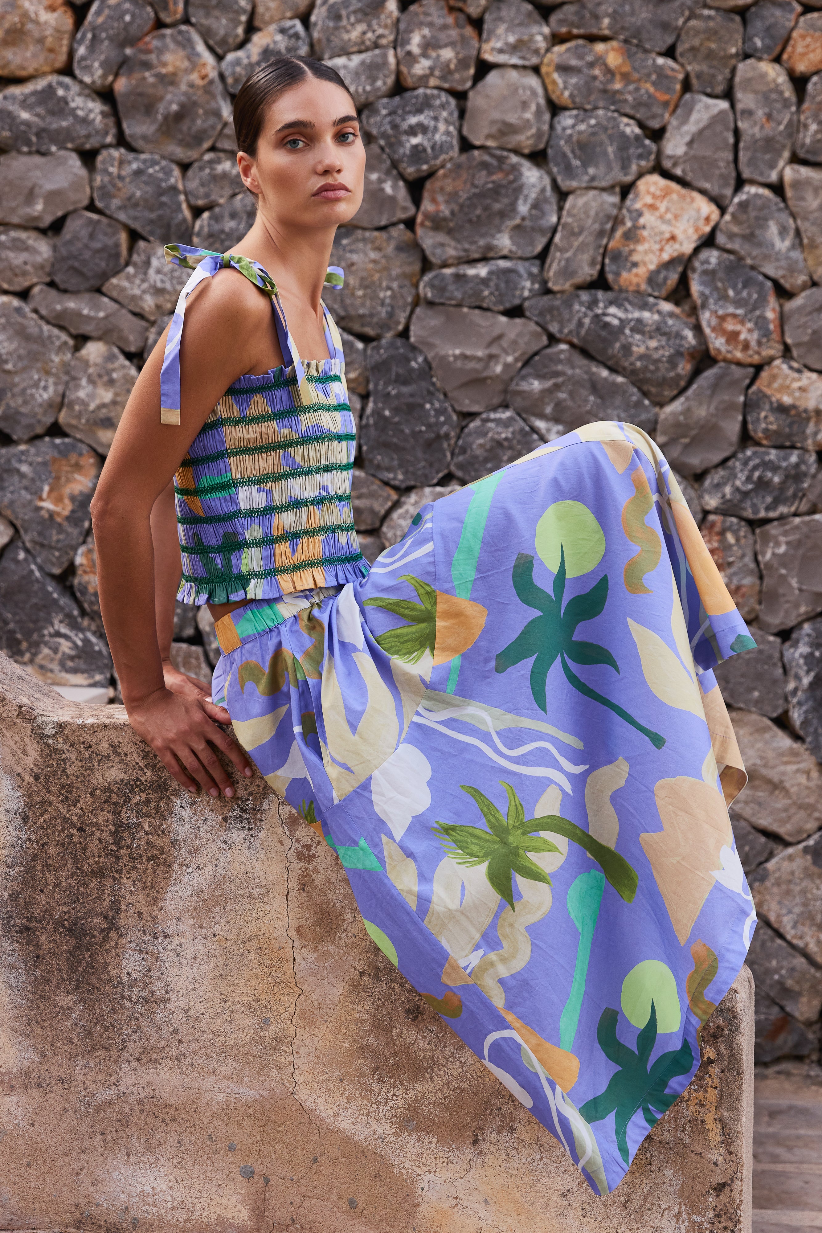 Olivia Skirt- Paradiso Blue - Image 2