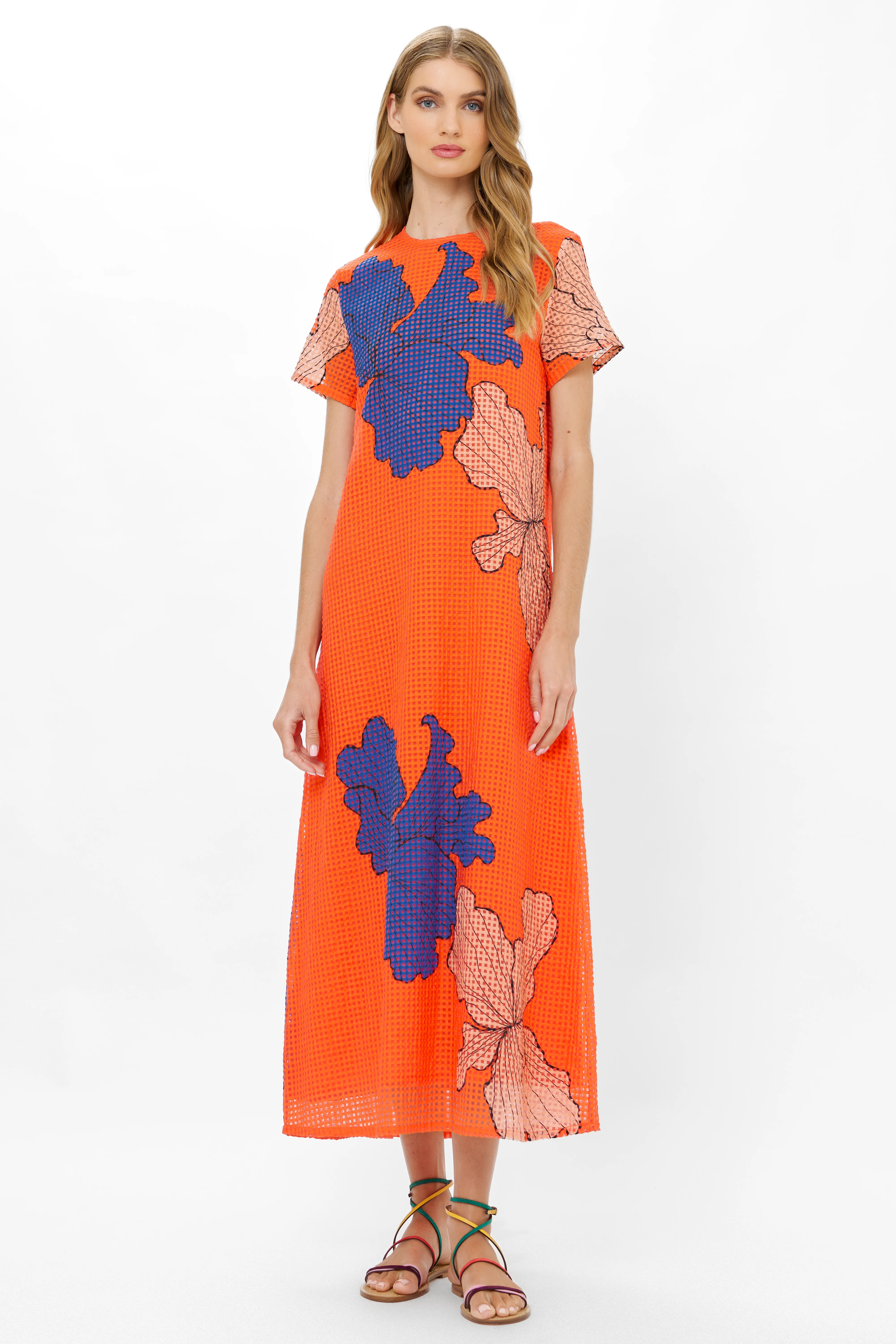 Short Sleeve Shift Maxi- Bora Bora Red - Image 5