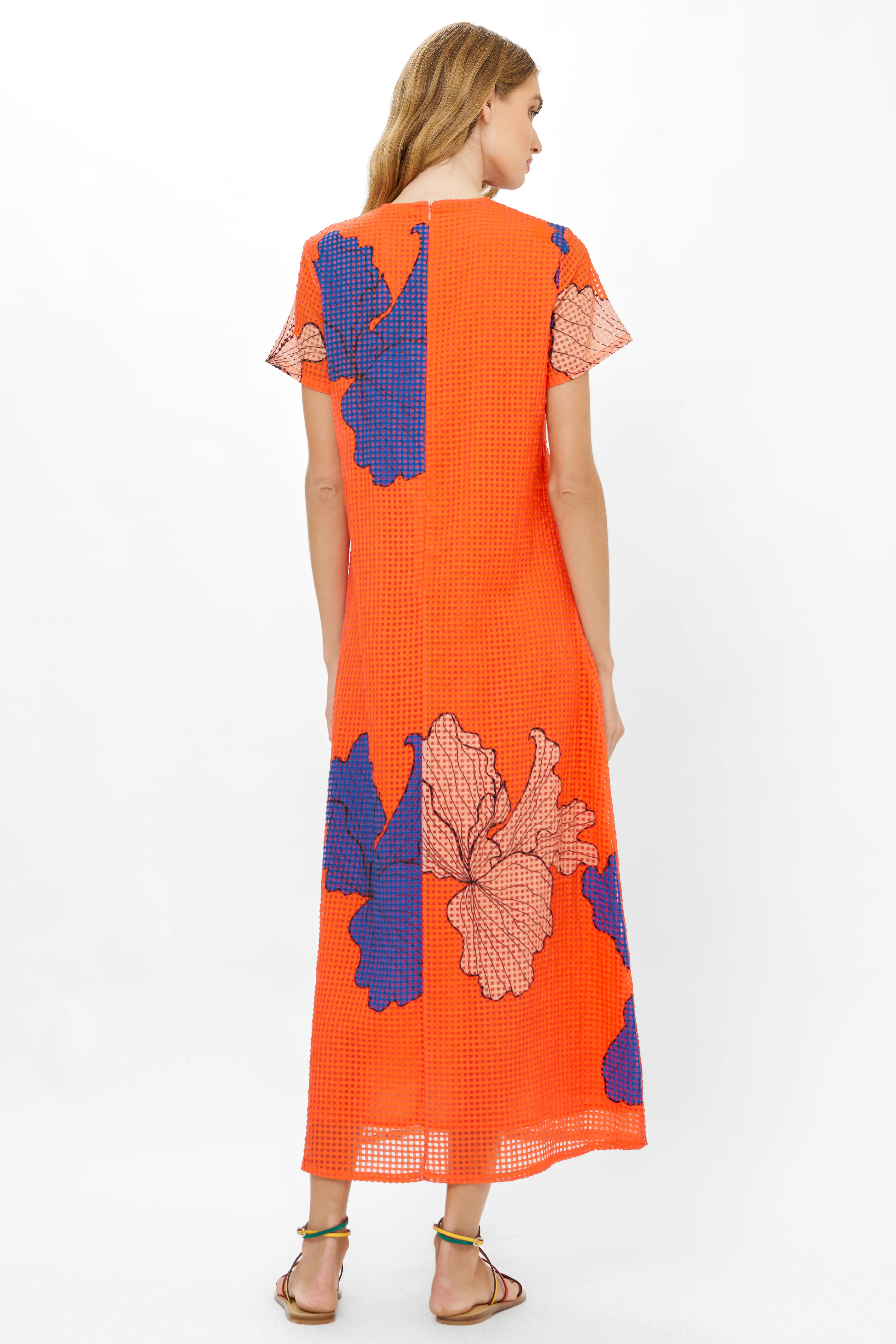 Short Sleeve Shift Maxi- Bora Bora Red - Image 7