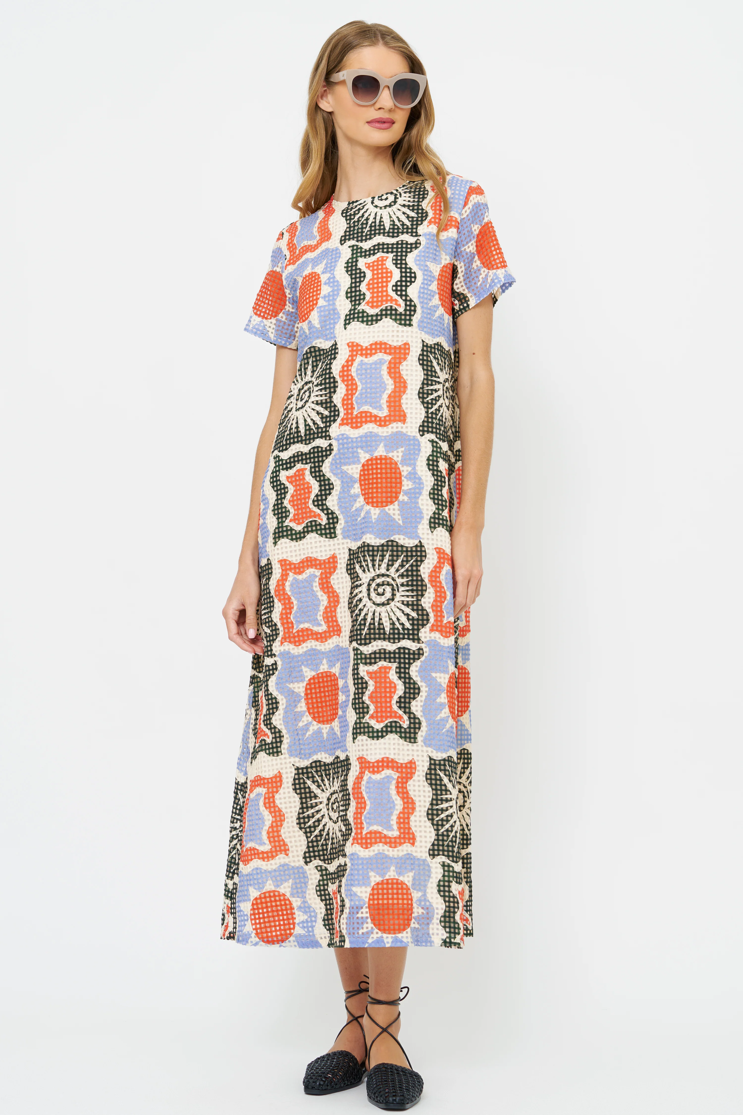 Short Sleeve Shift Maxi- Helios Blue - Image 5