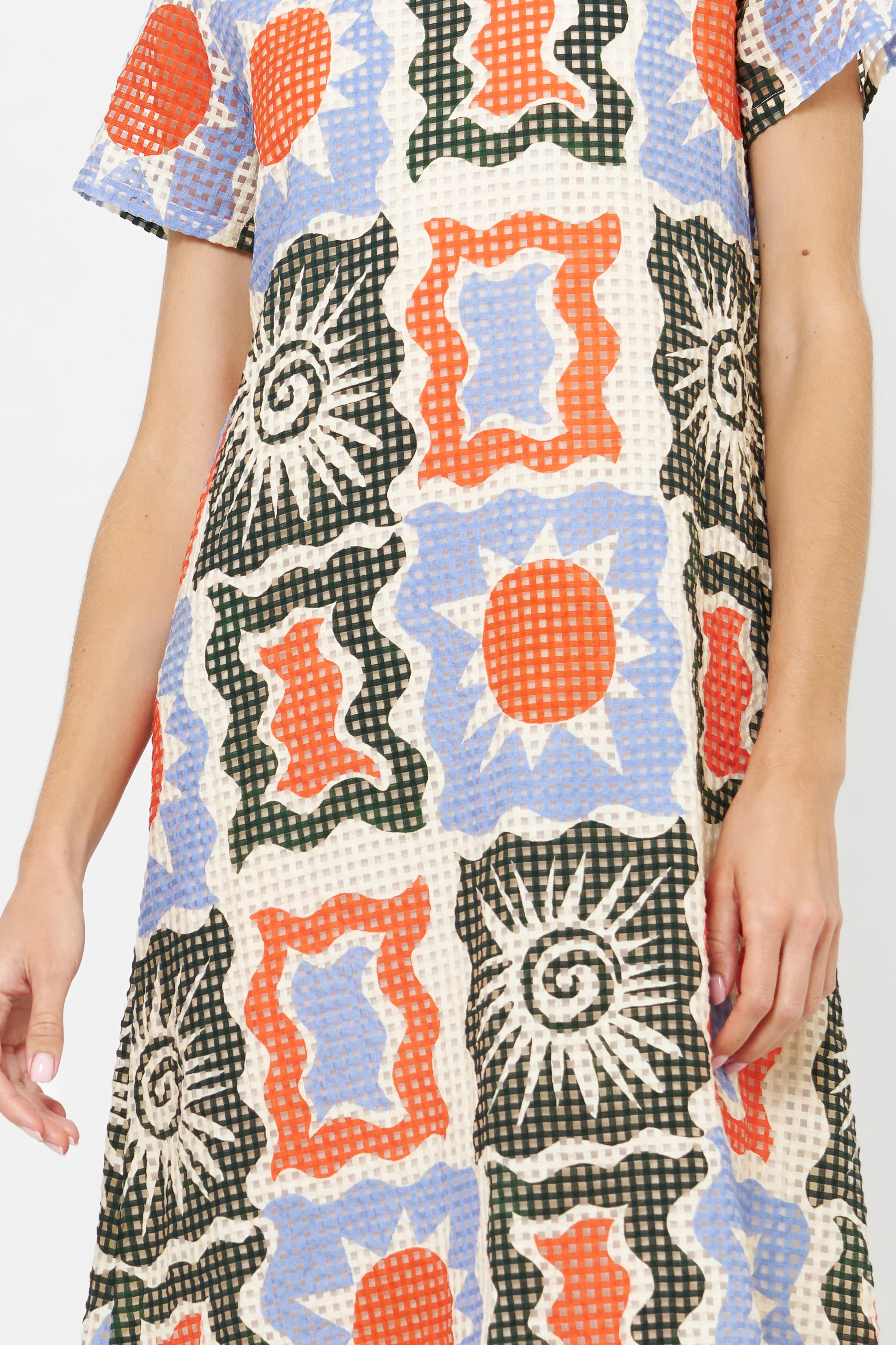 Short Sleeve Shift Maxi- Helios Blue - Image 6