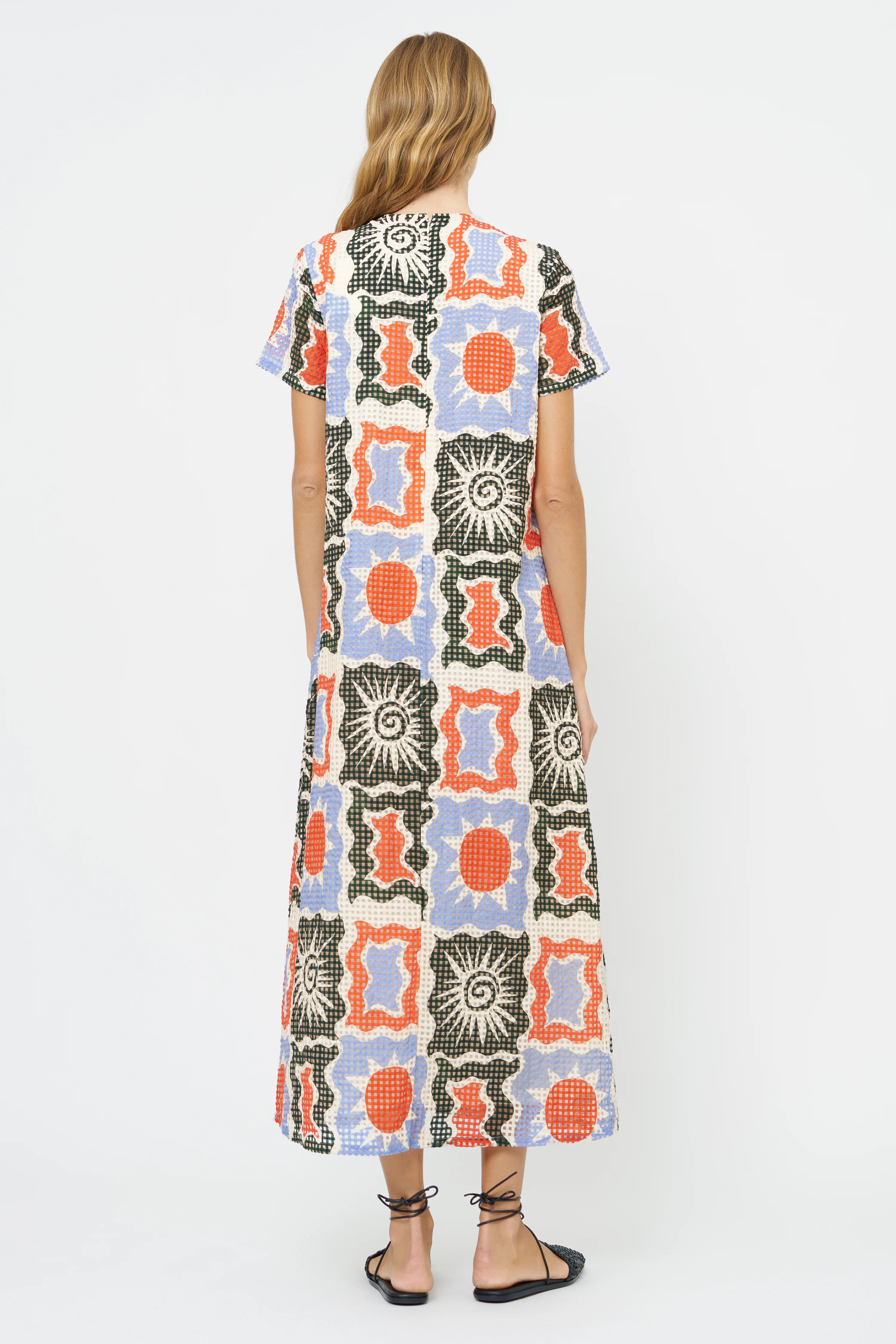 Short Sleeve Shift Maxi- Helios Blue - Image 7