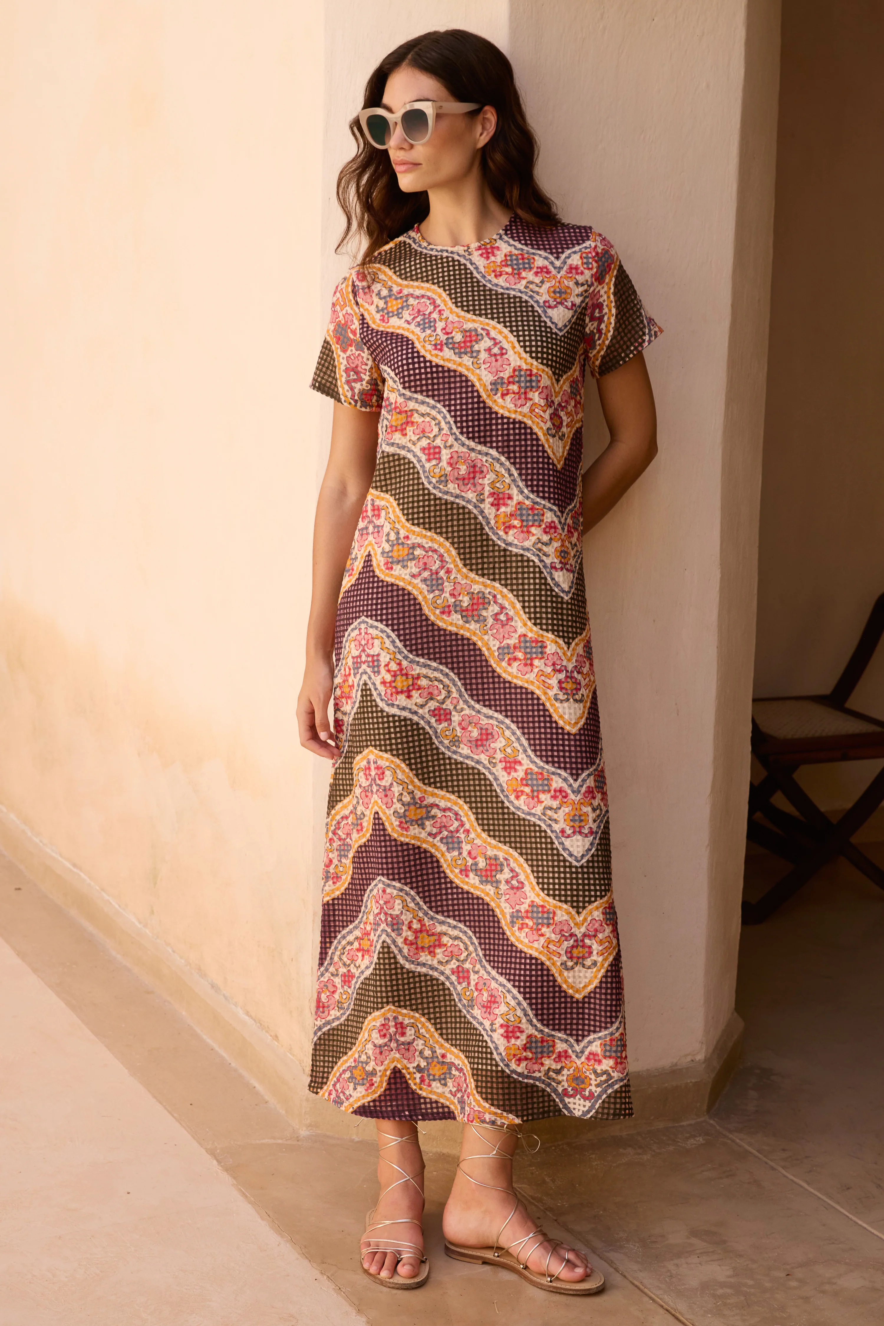 Short Sleeve Shift Maxi- Montezuma Green - Image 3