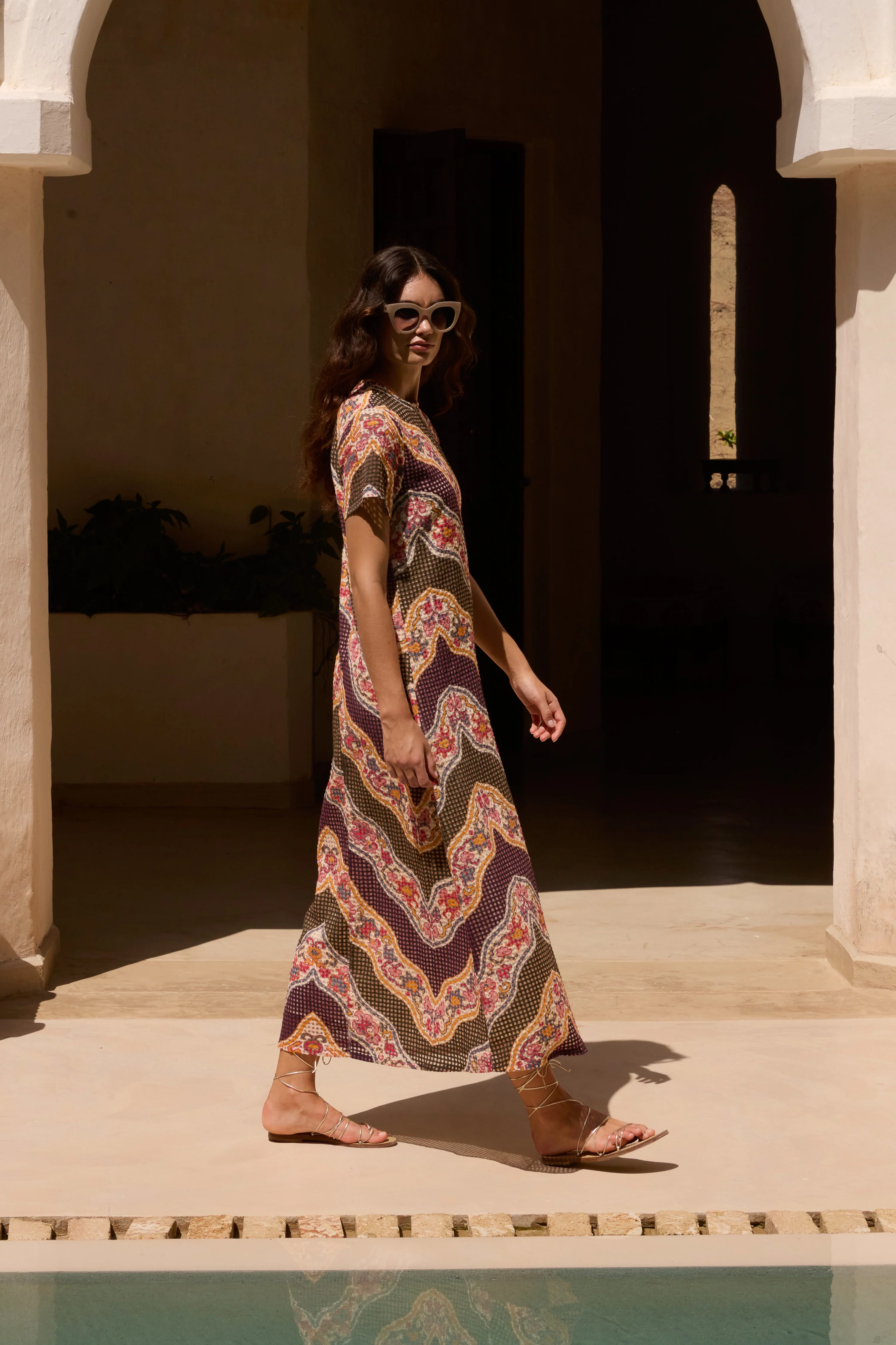 Short Sleeve Shift Maxi- Montezuma Green - Image 5