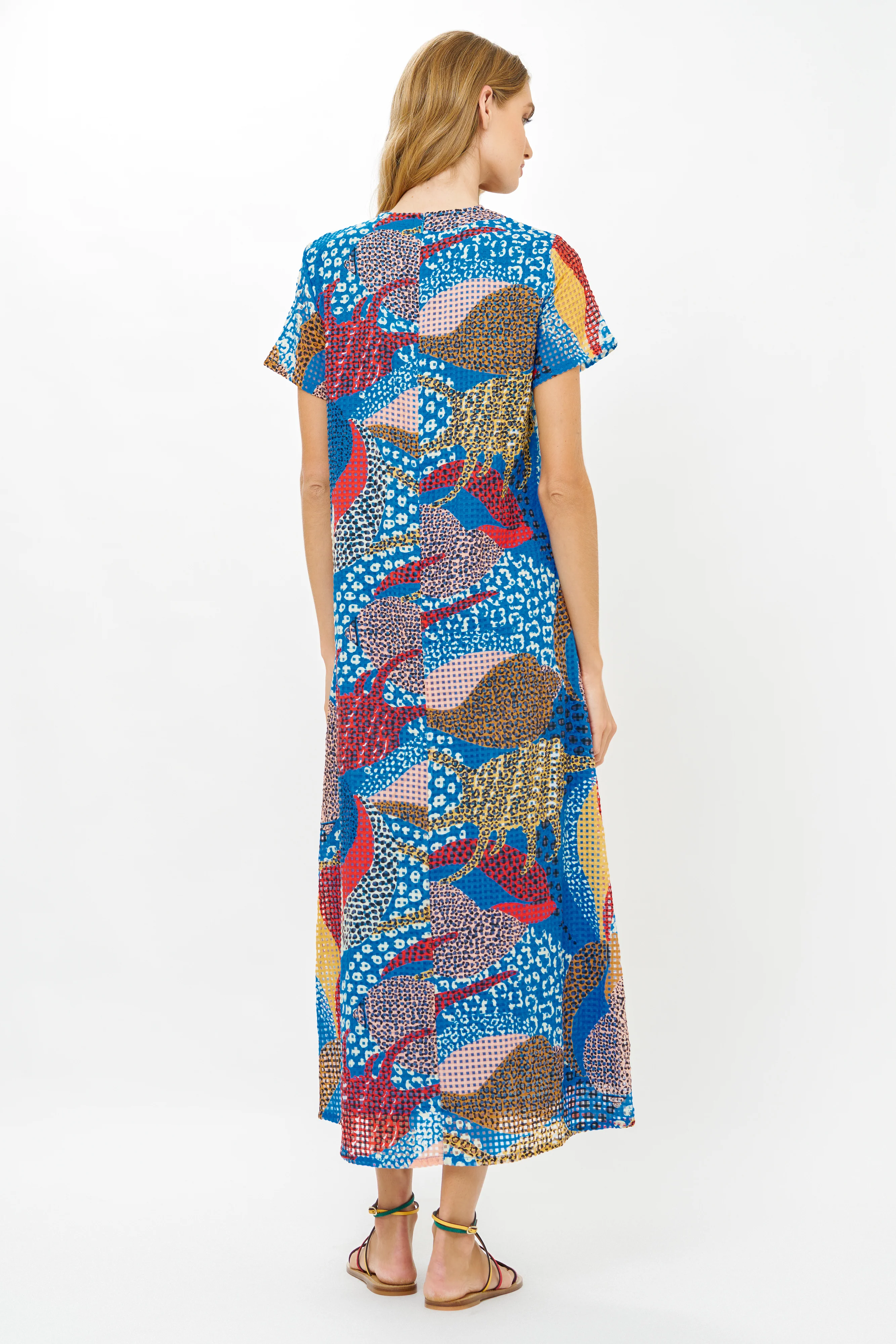 Short Sleeve Shift Maxi- Nautilus Blue - Image 9