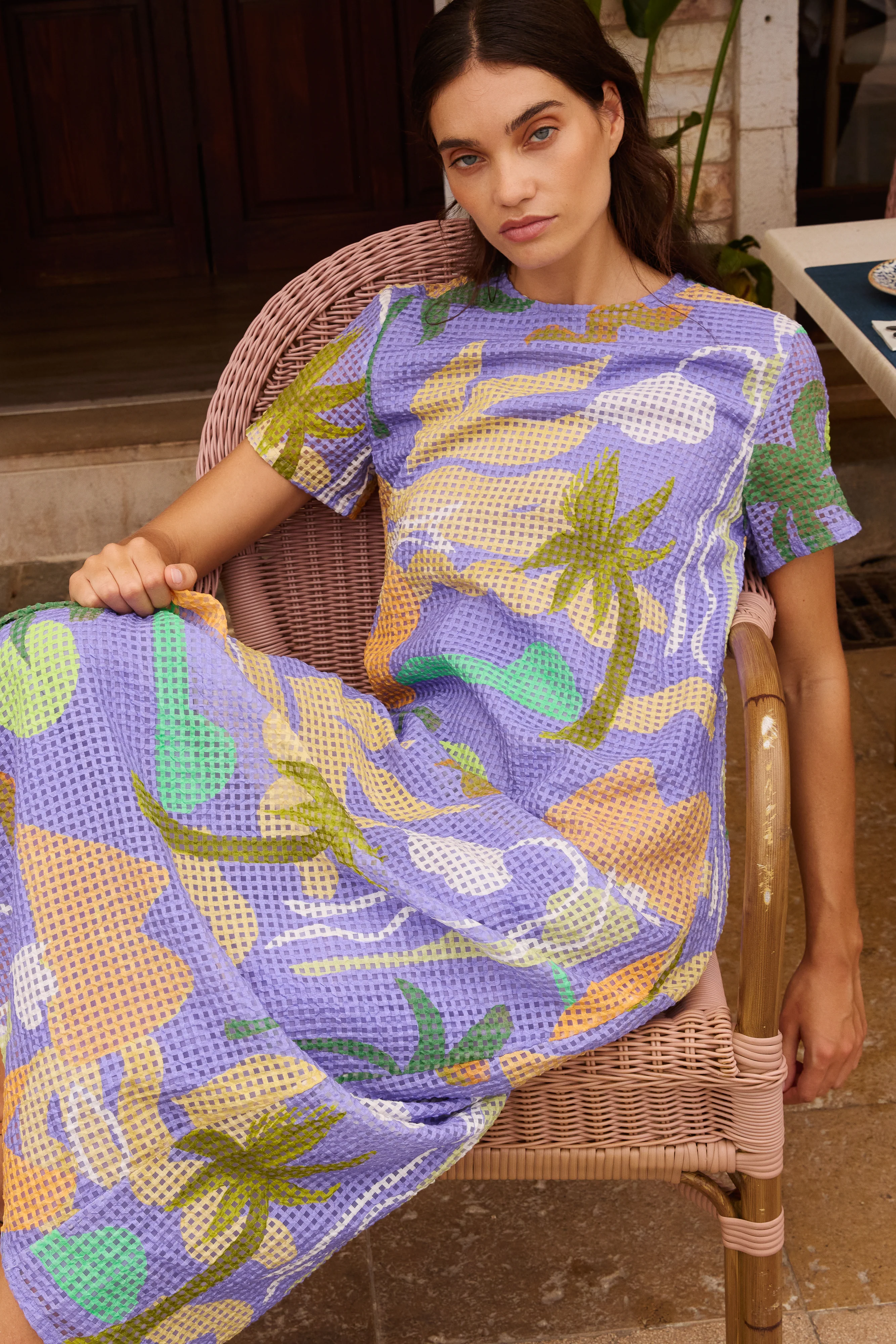 Short Sleeve Shift Maxi- Paradiso Blue - Image 7
