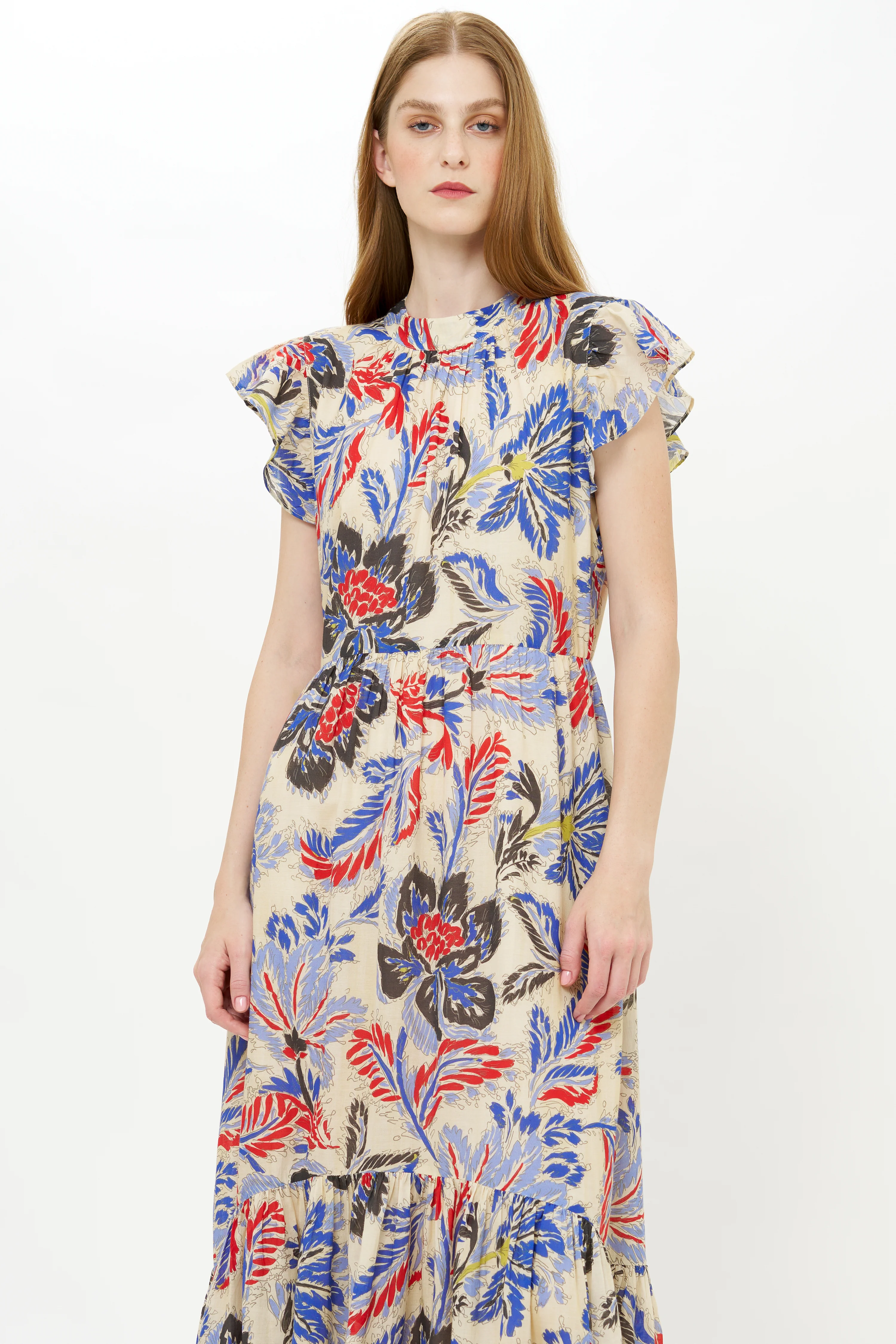 Mock Neck Flutter Maxi- Chennai Cobalt - Image 10
