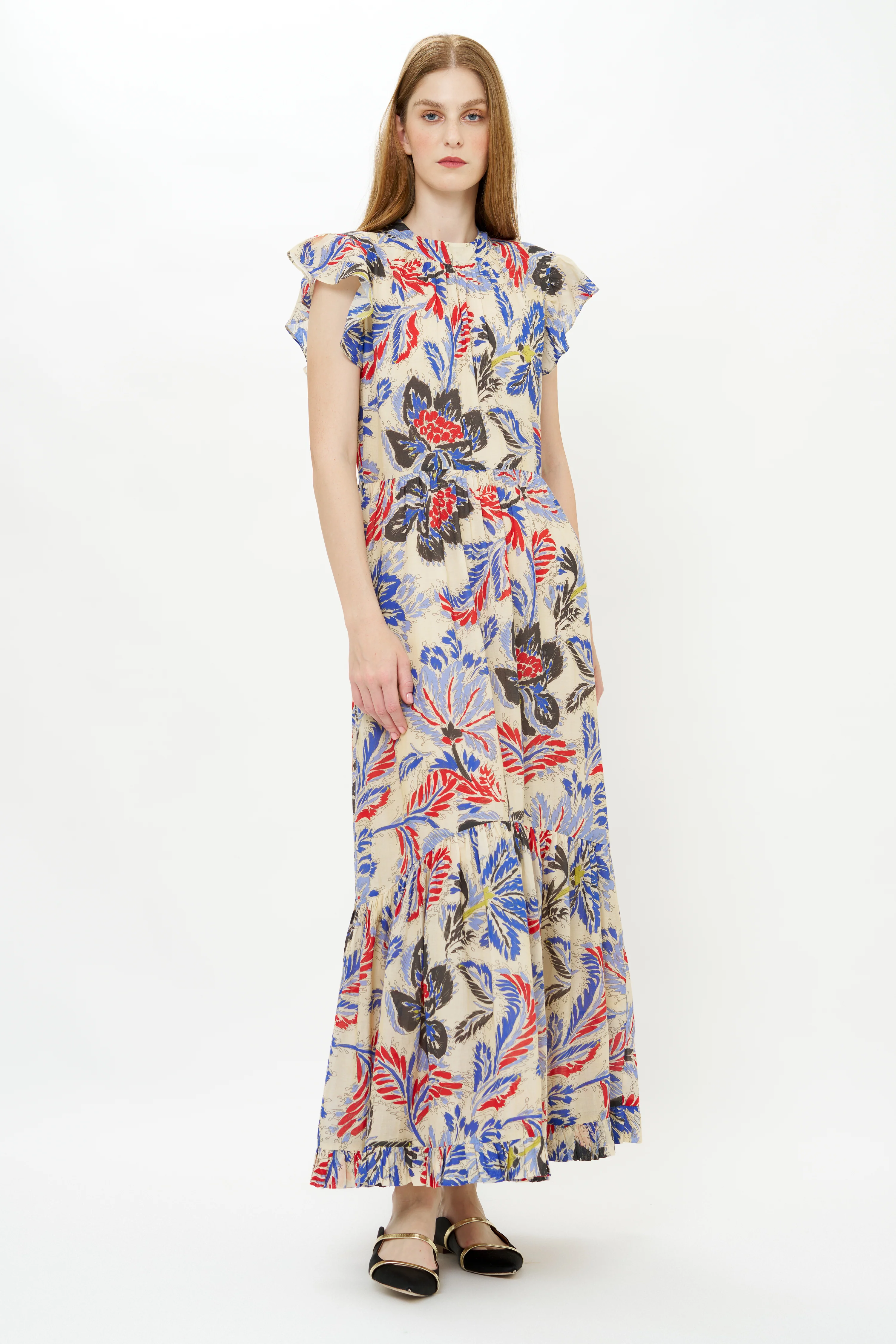 Mock Neck Flutter Maxi- Chennai Cobalt - Image 11