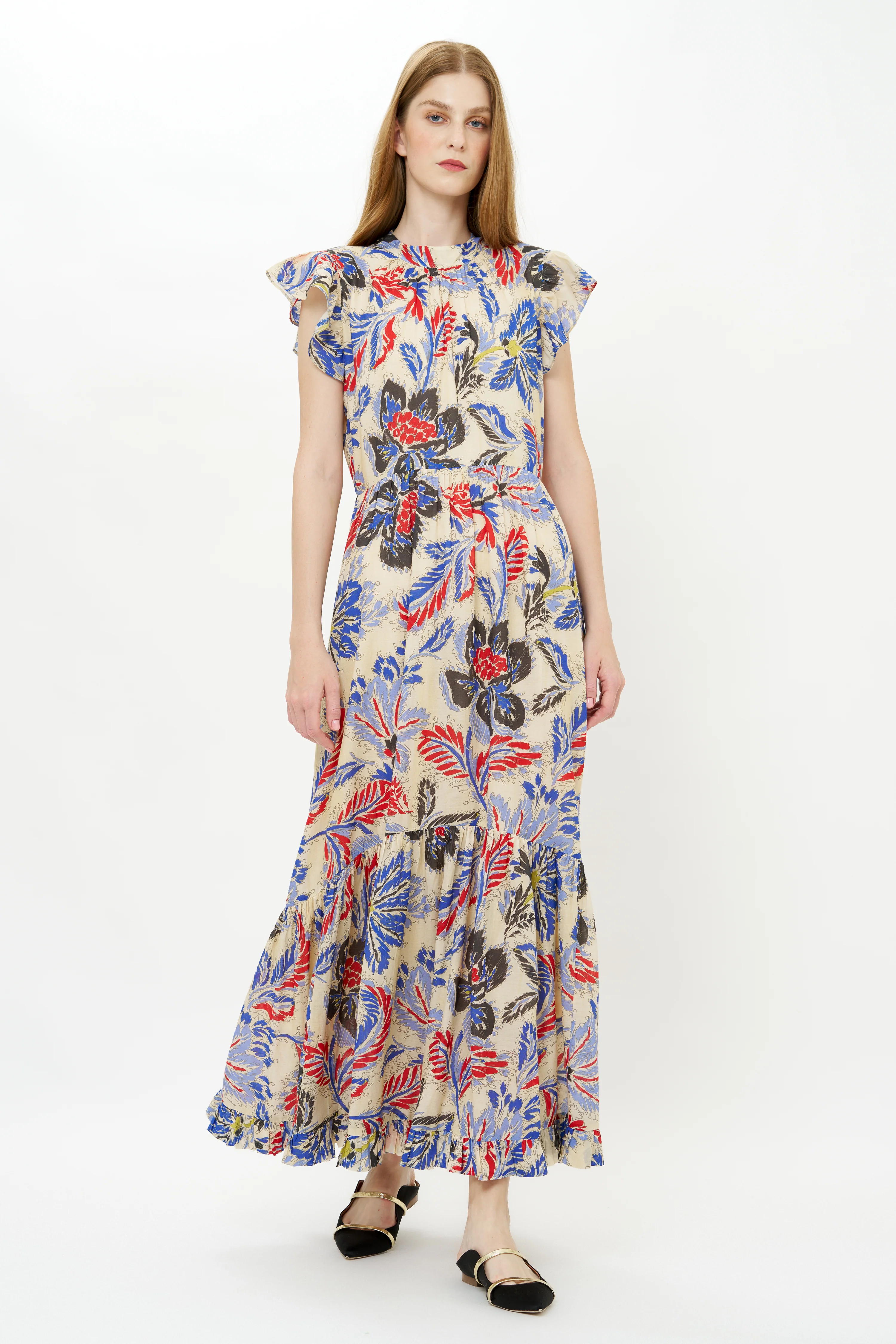 Mock Neck Flutter Maxi- Chennai Cobalt - Image 9