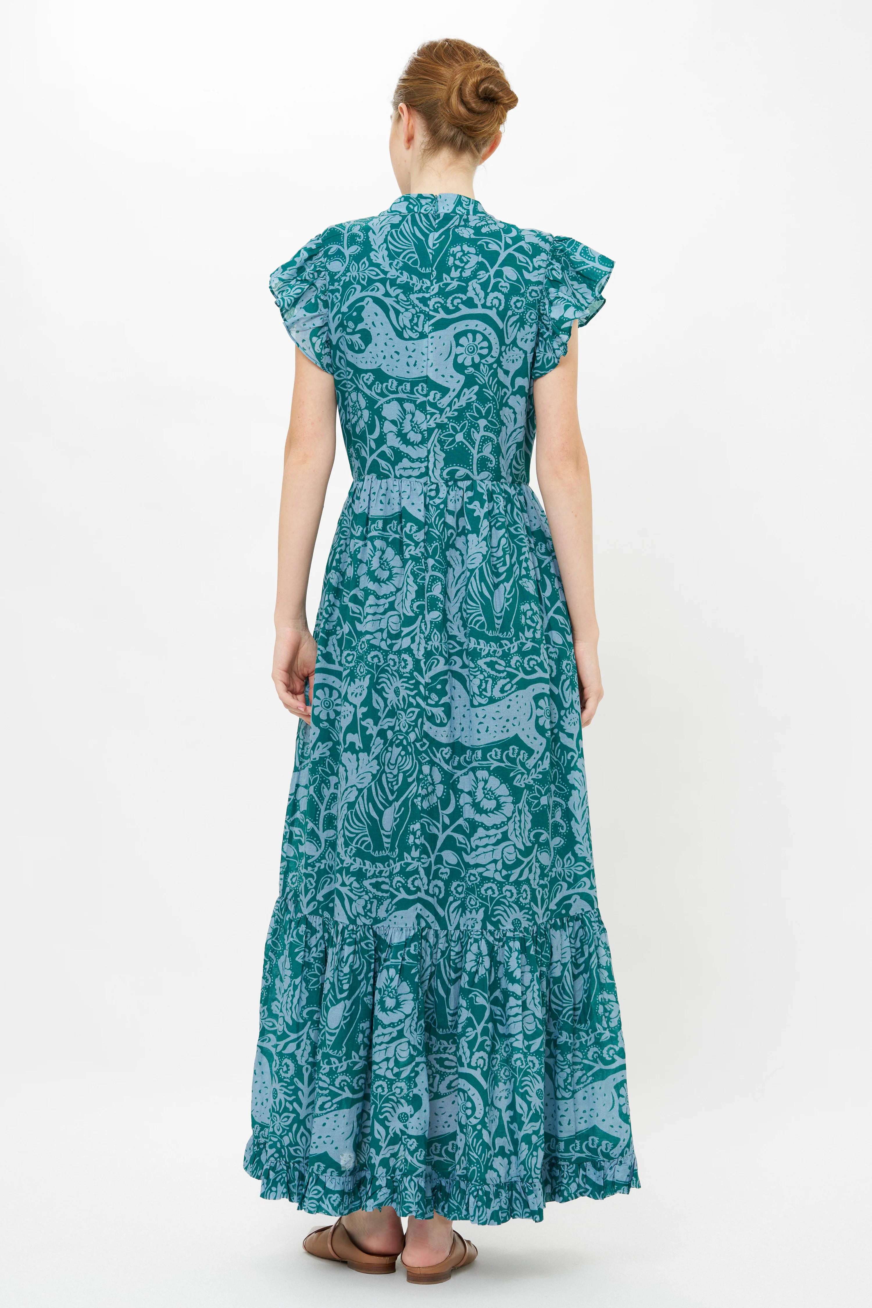 Mock Neck Flutter Maxi- Singita Green - Image 6