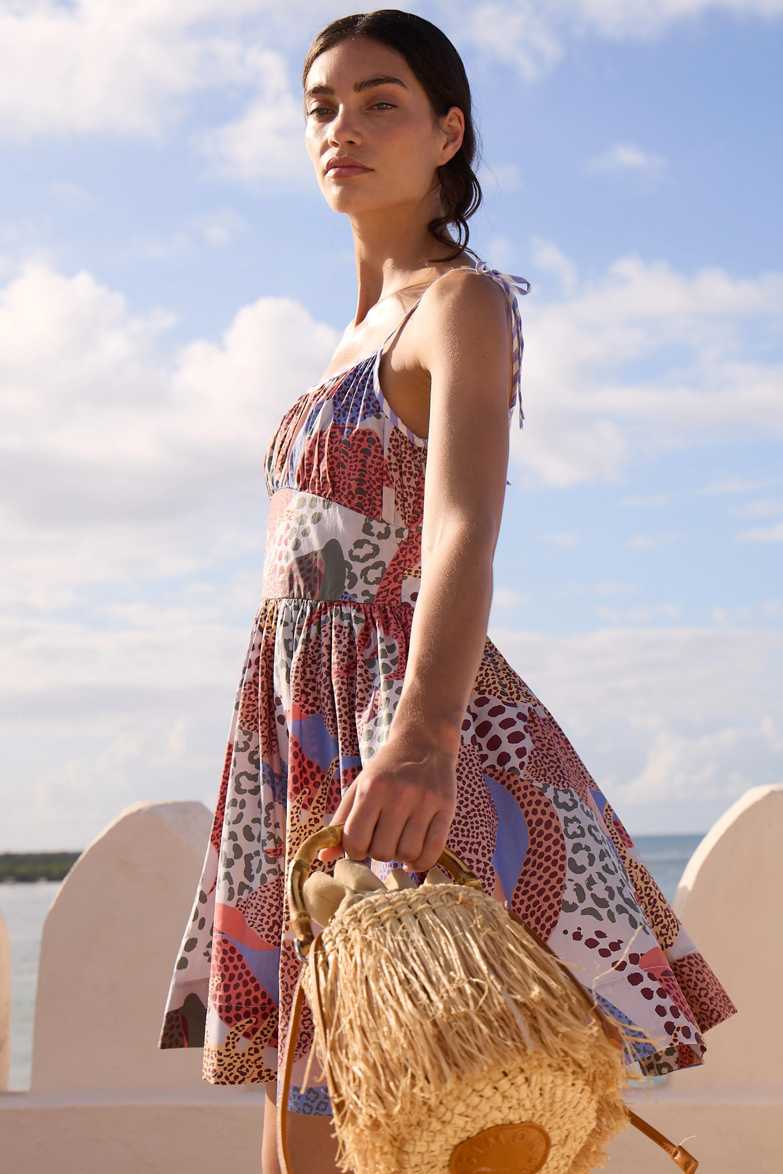 Scarlett Mini Dress- Nautilus Coral - Image 2