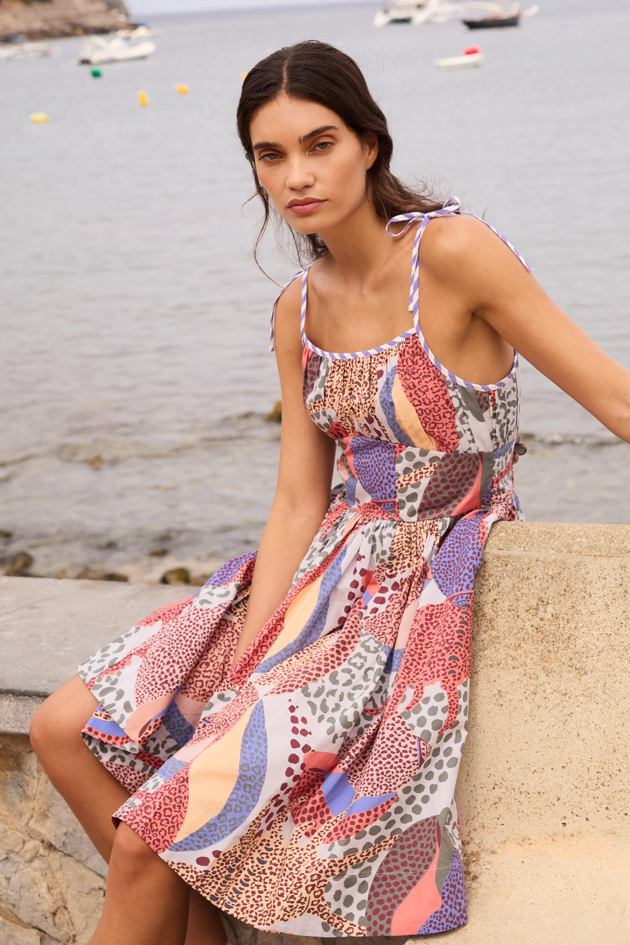 Scarlett Mini Dress- Nautilus Coral - Image 3