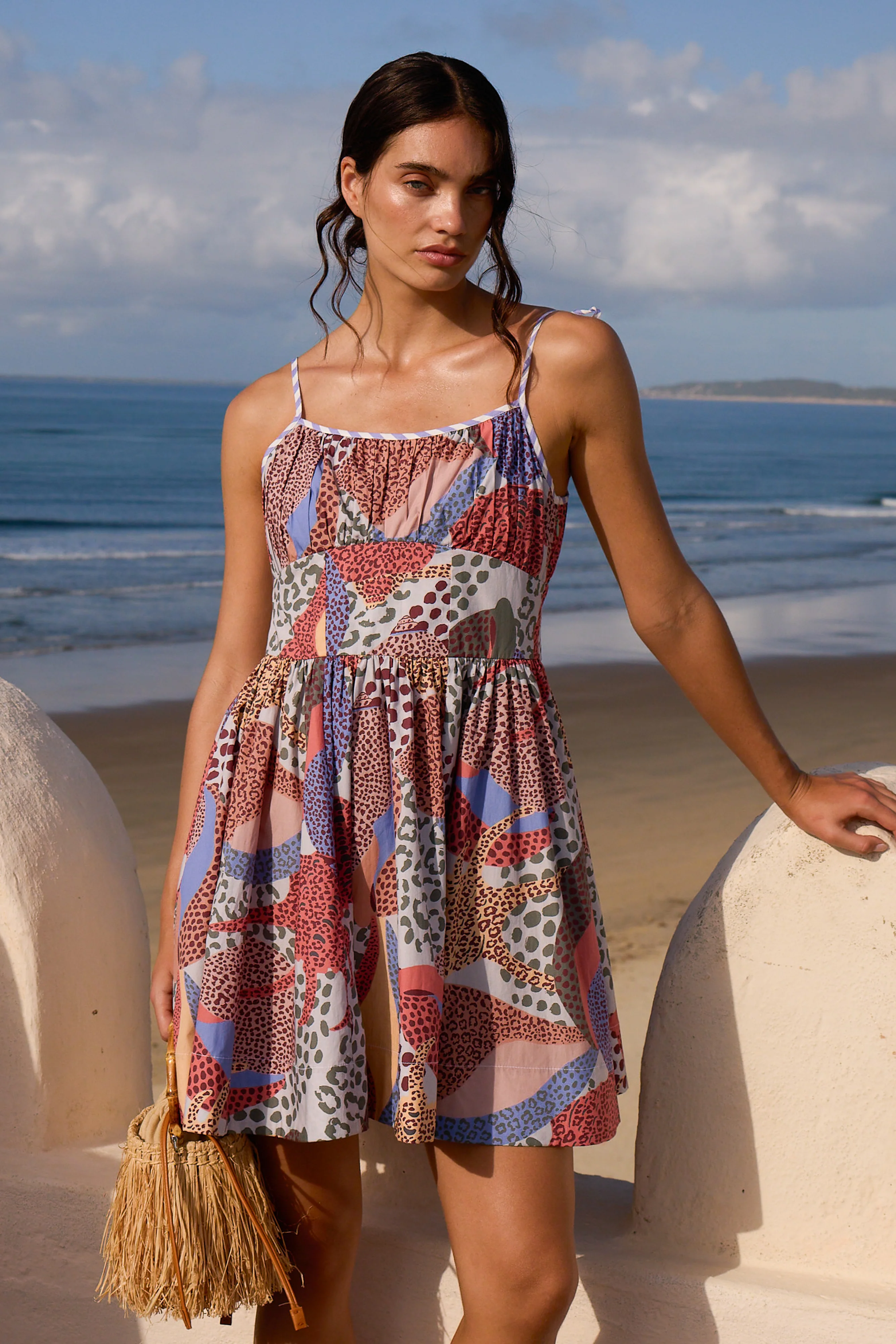Scarlett Mini Dress- Nautilus Coral - Image 5