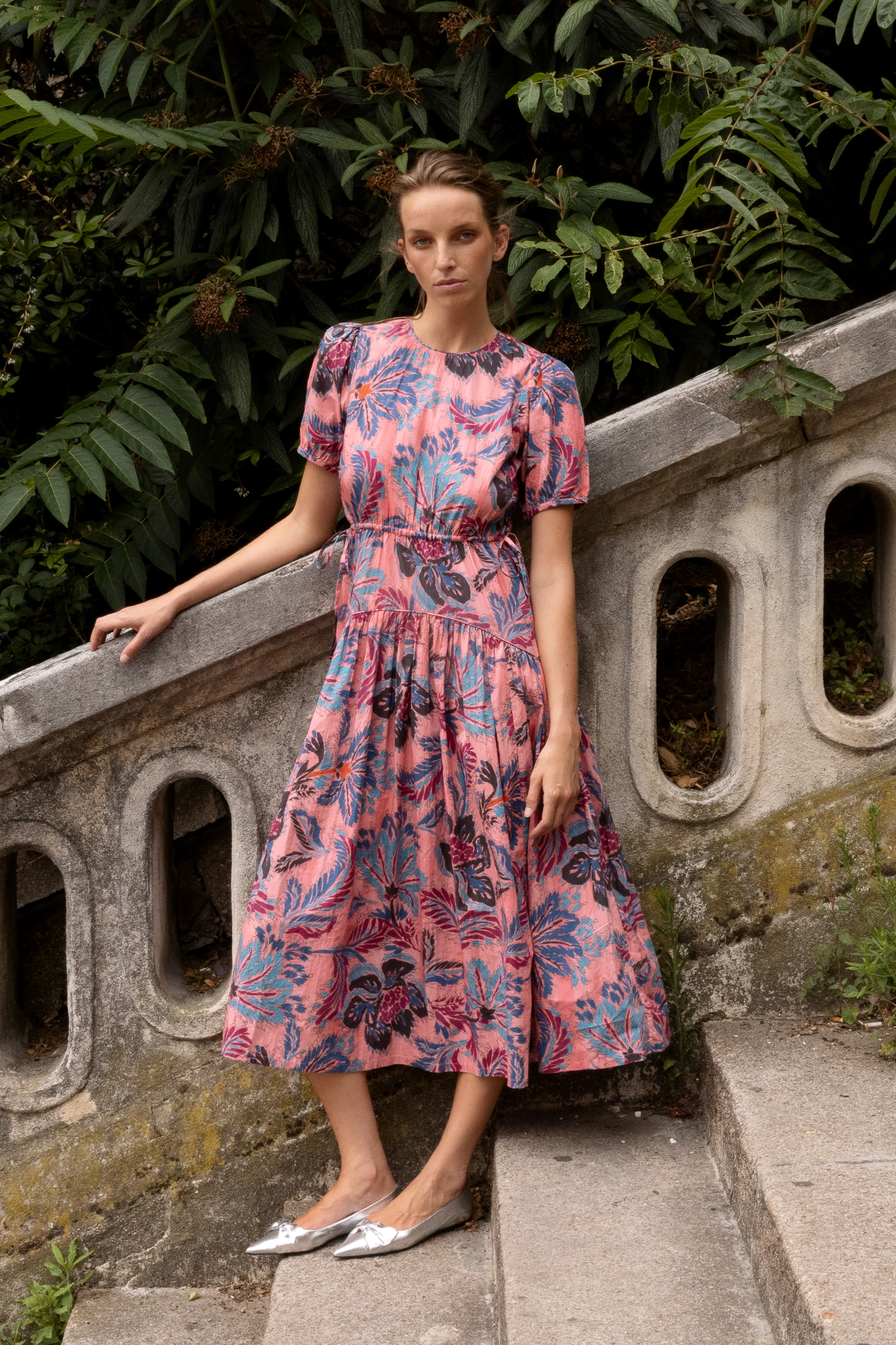 Piped Puff Sleeve Maxi- Chennai Rose - Image 3