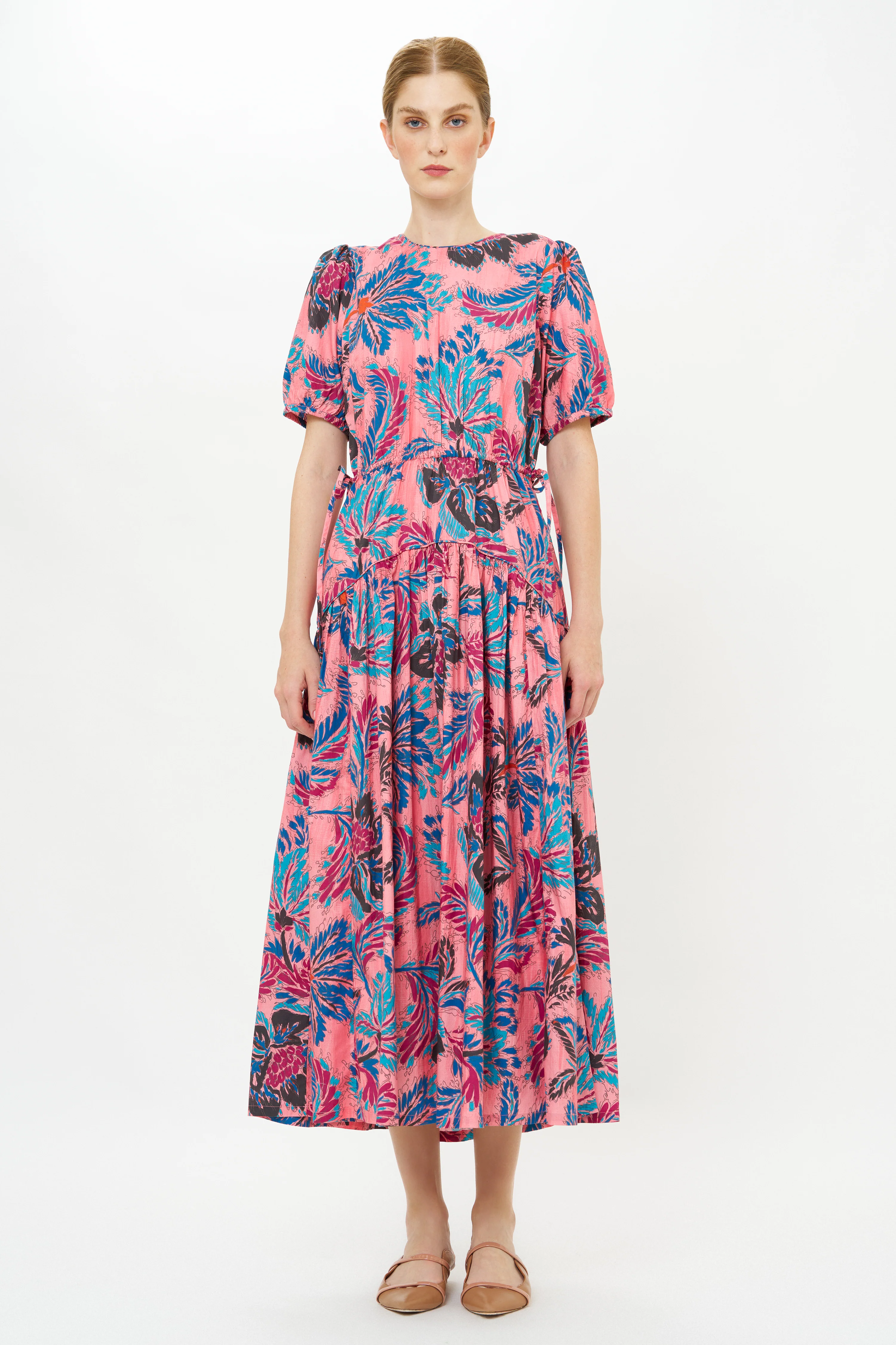 Piped Puff Sleeve Maxi- Chennai Rose - Image 6