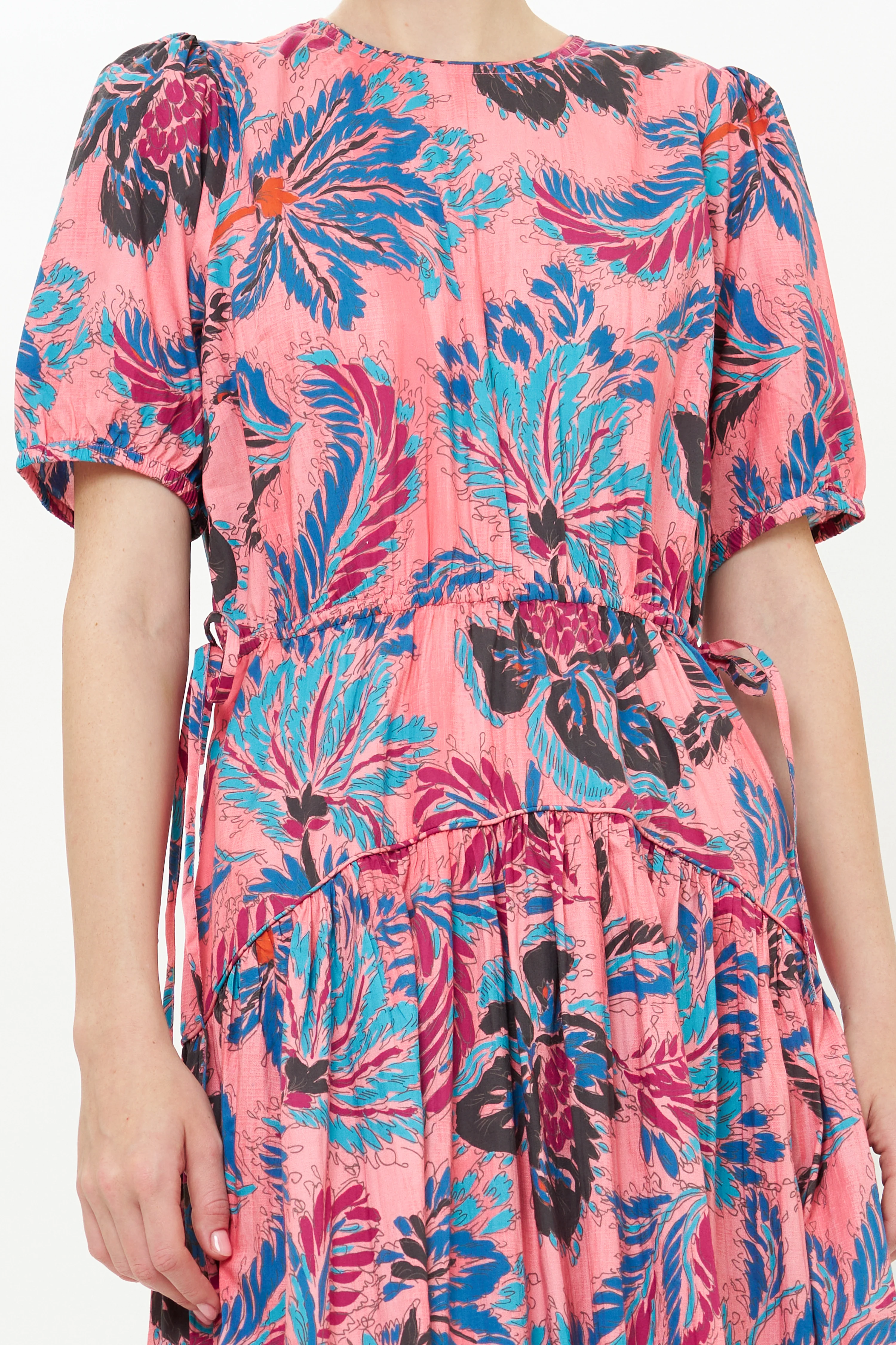 Piped Puff Sleeve Maxi- Chennai Rose - Image 7