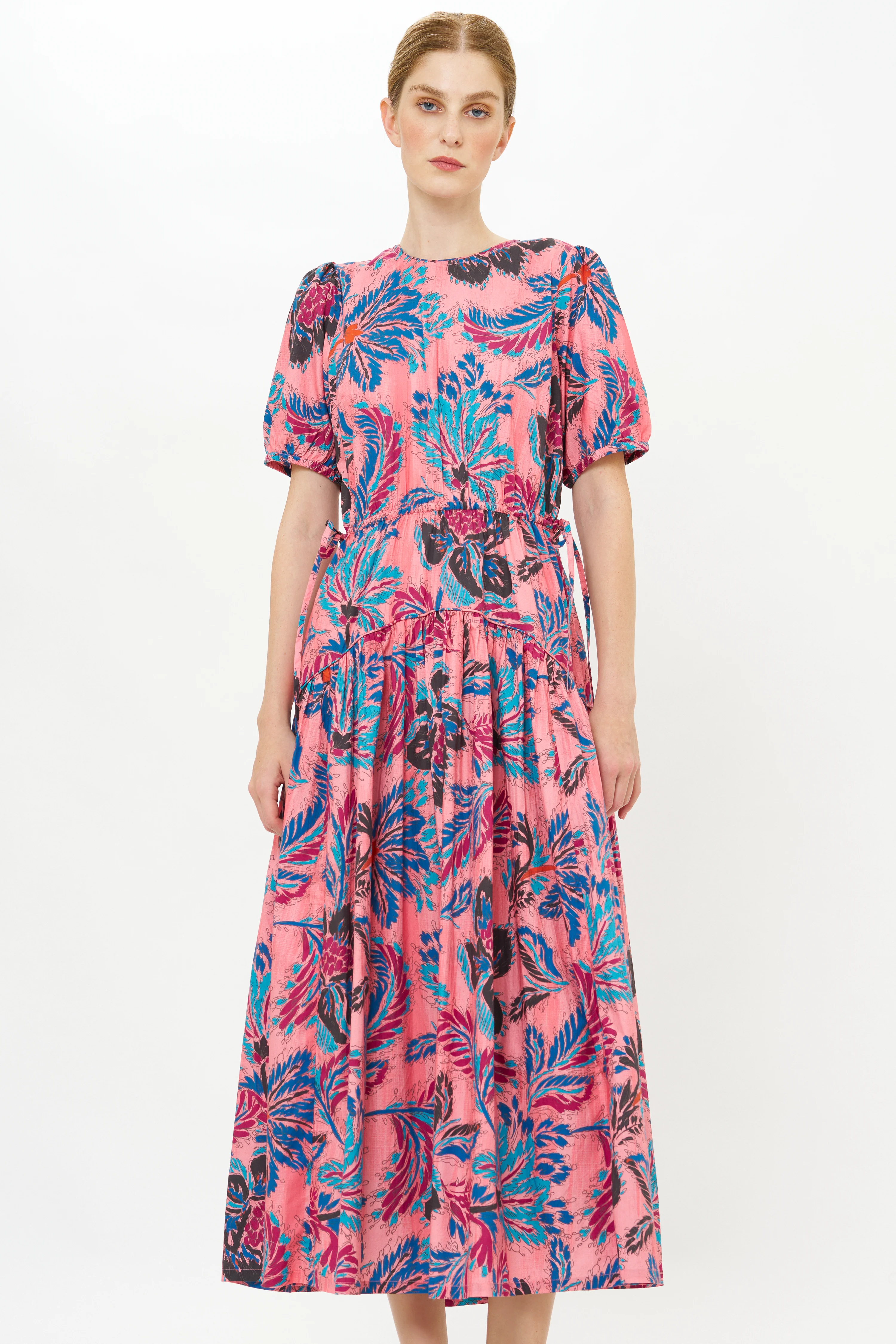 Piped Puff Sleeve Maxi- Chennai Rose - Image 8