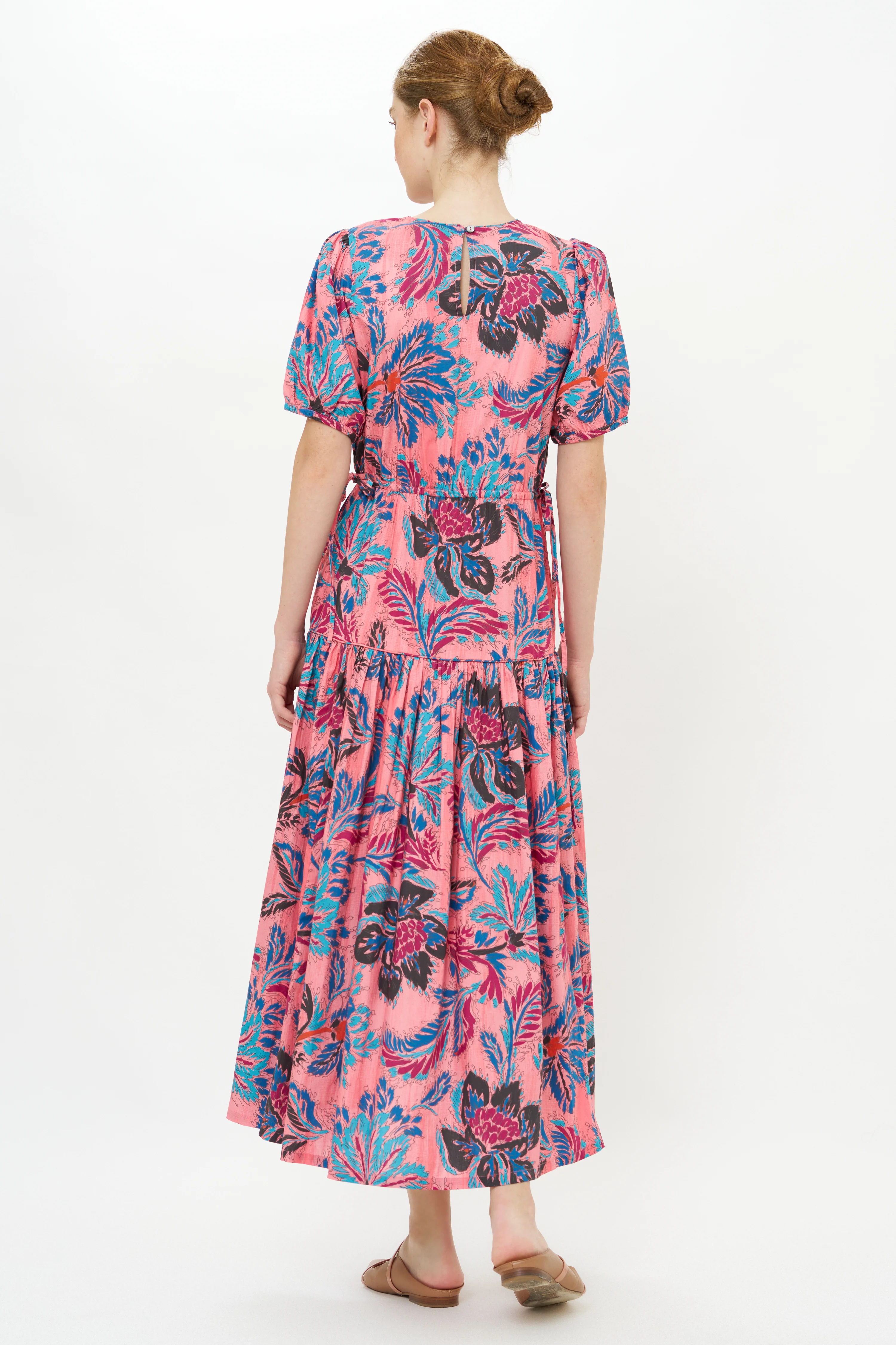 Piped Puff Sleeve Maxi- Chennai Rose - Image 9