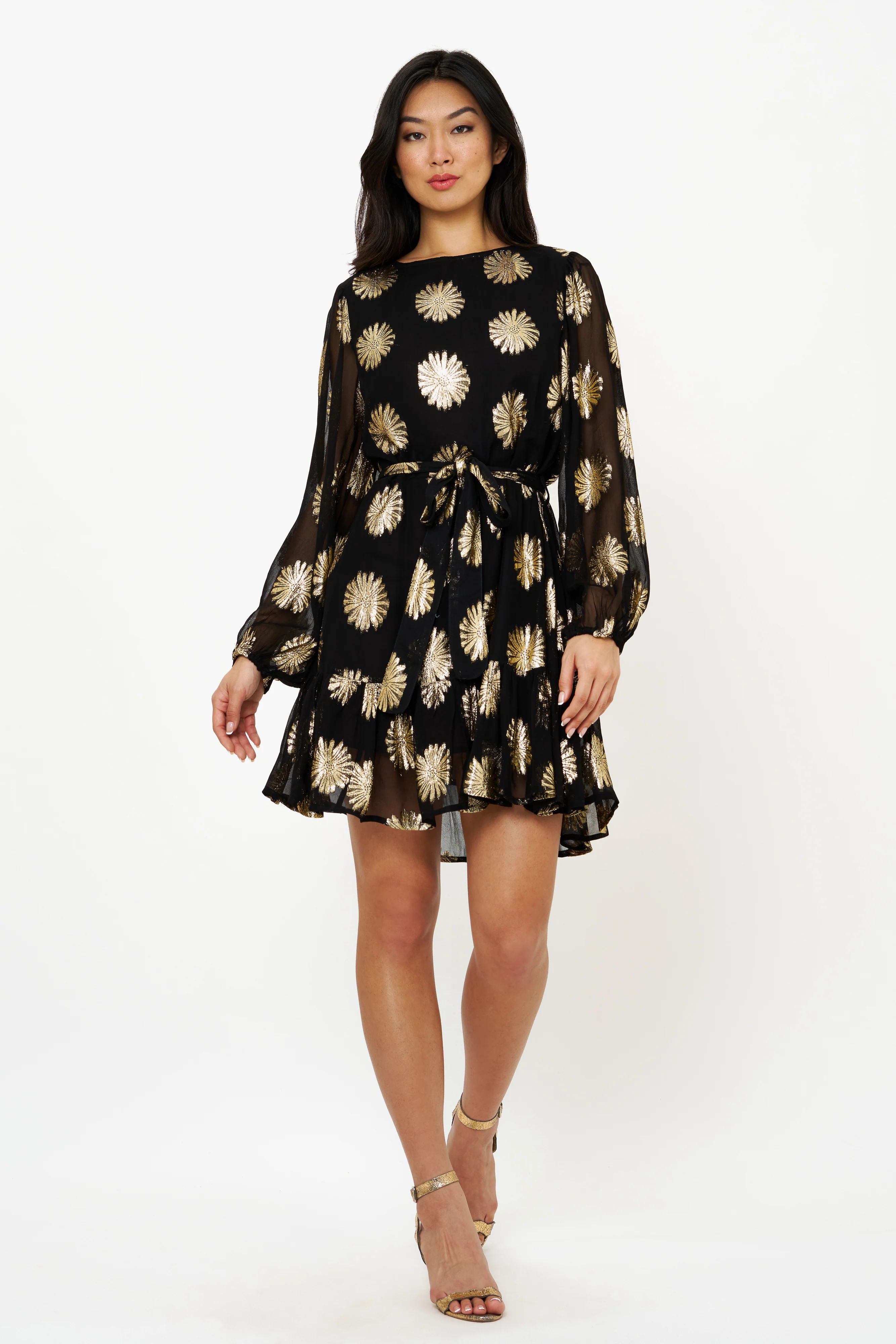 Flirty Short Dress- Peony Black - Image 5