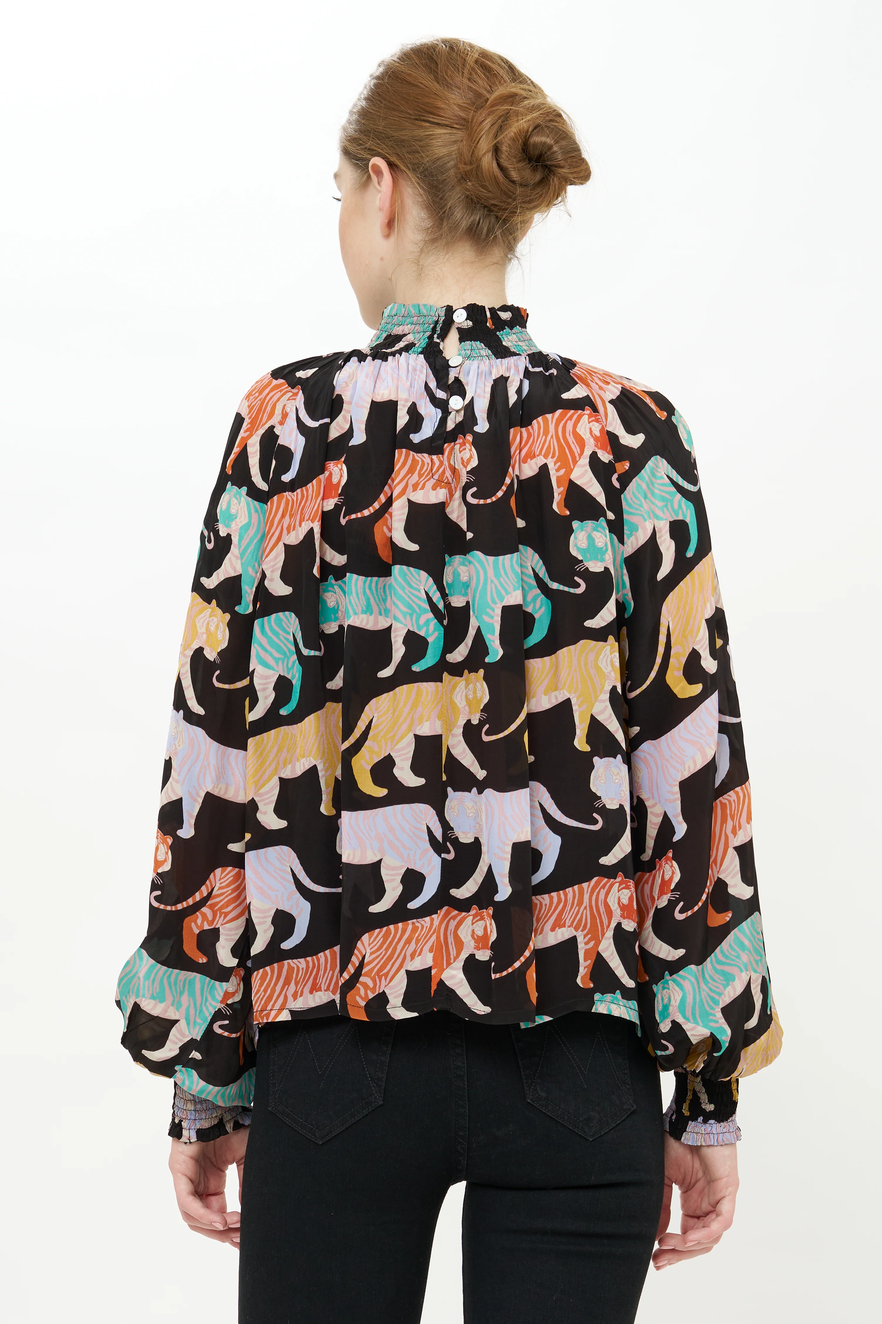 High Neck Blouse- Raj Black - Image 6