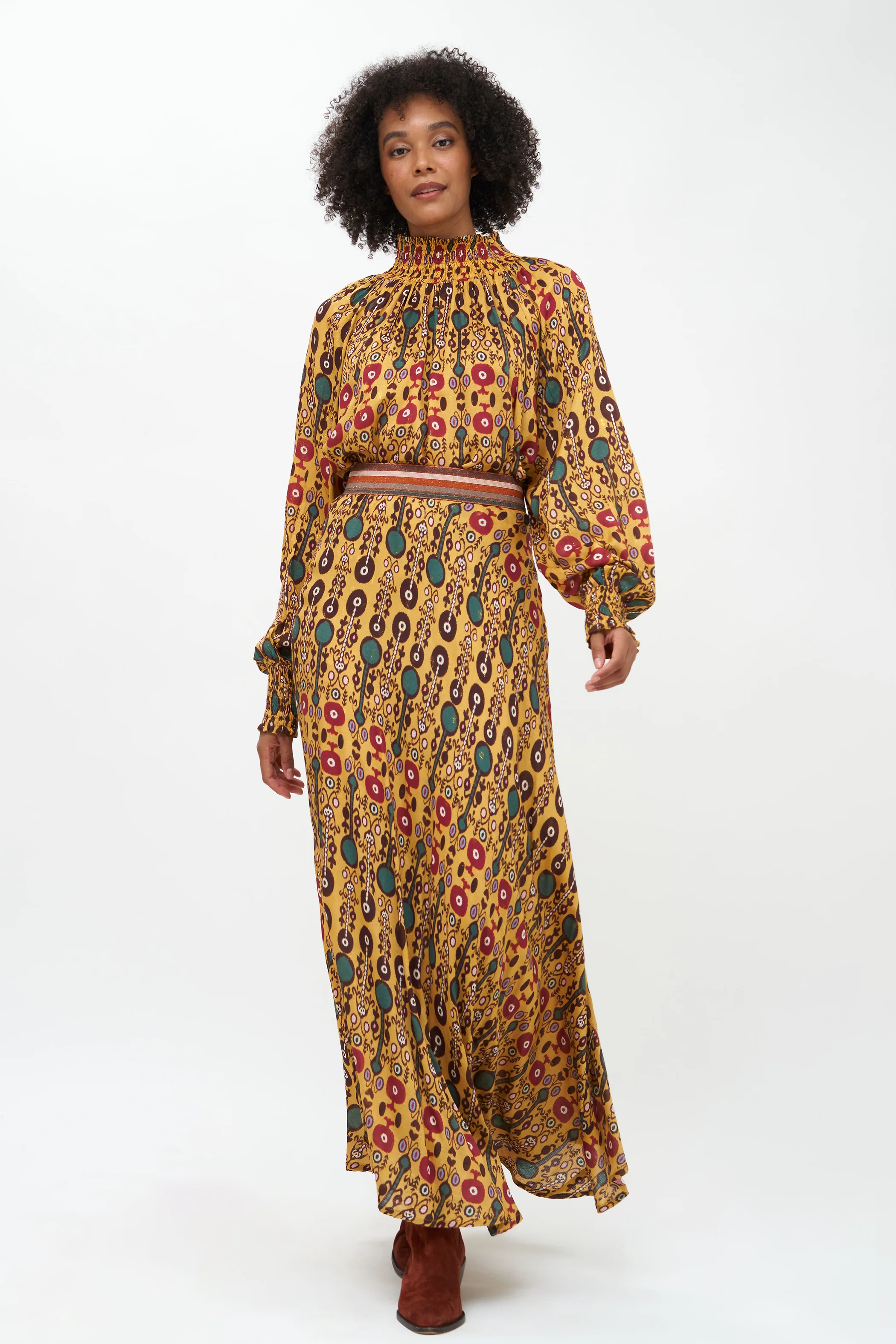 High Neck Blouse- Fortela Saffron - Image 3