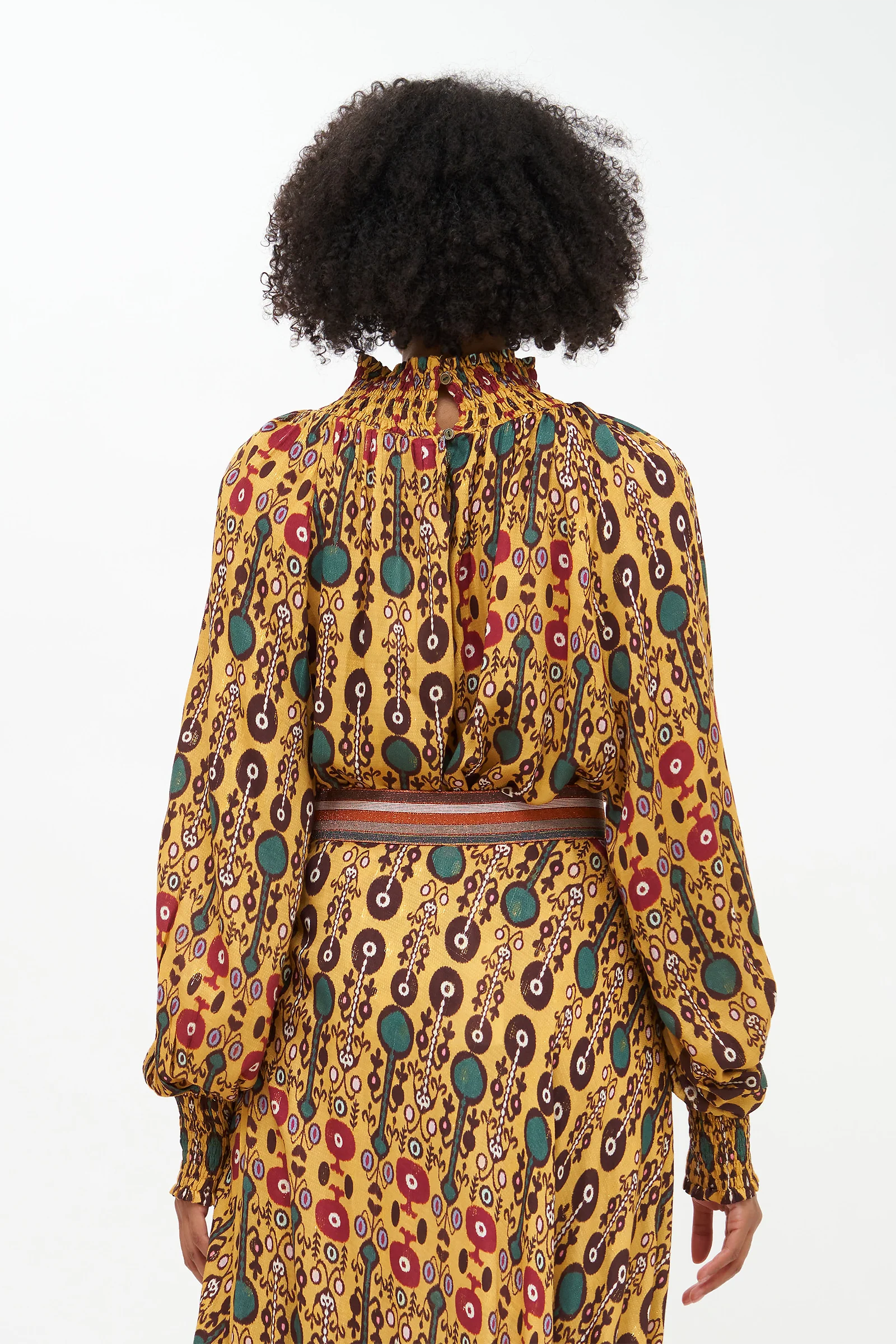 High Neck Blouse- Fortela Saffron - Image 4