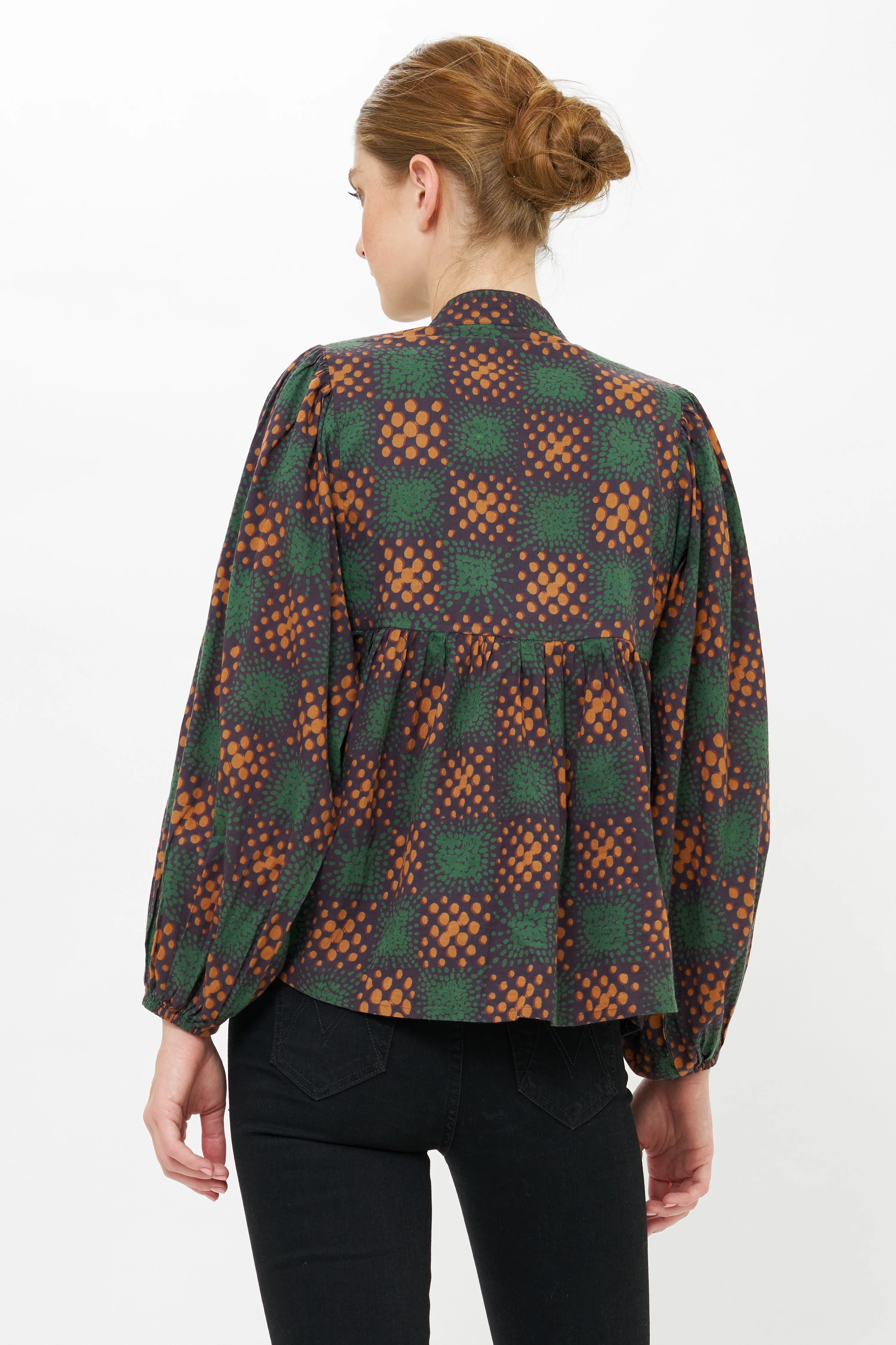 Mandarin Balloon Top- Matrix Green - Image 4