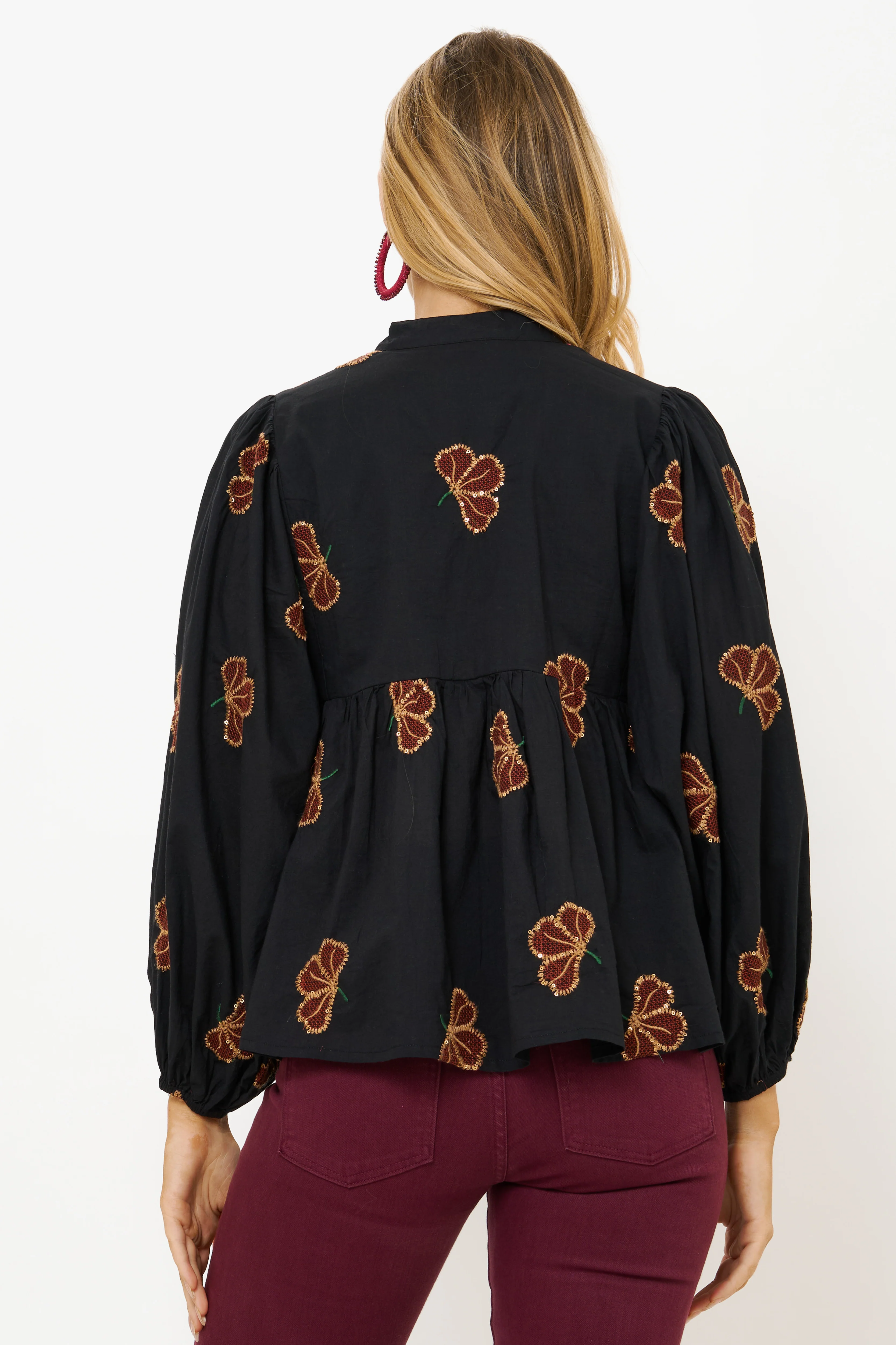 Mandarin Balloon Top- Almay Black - Image 7