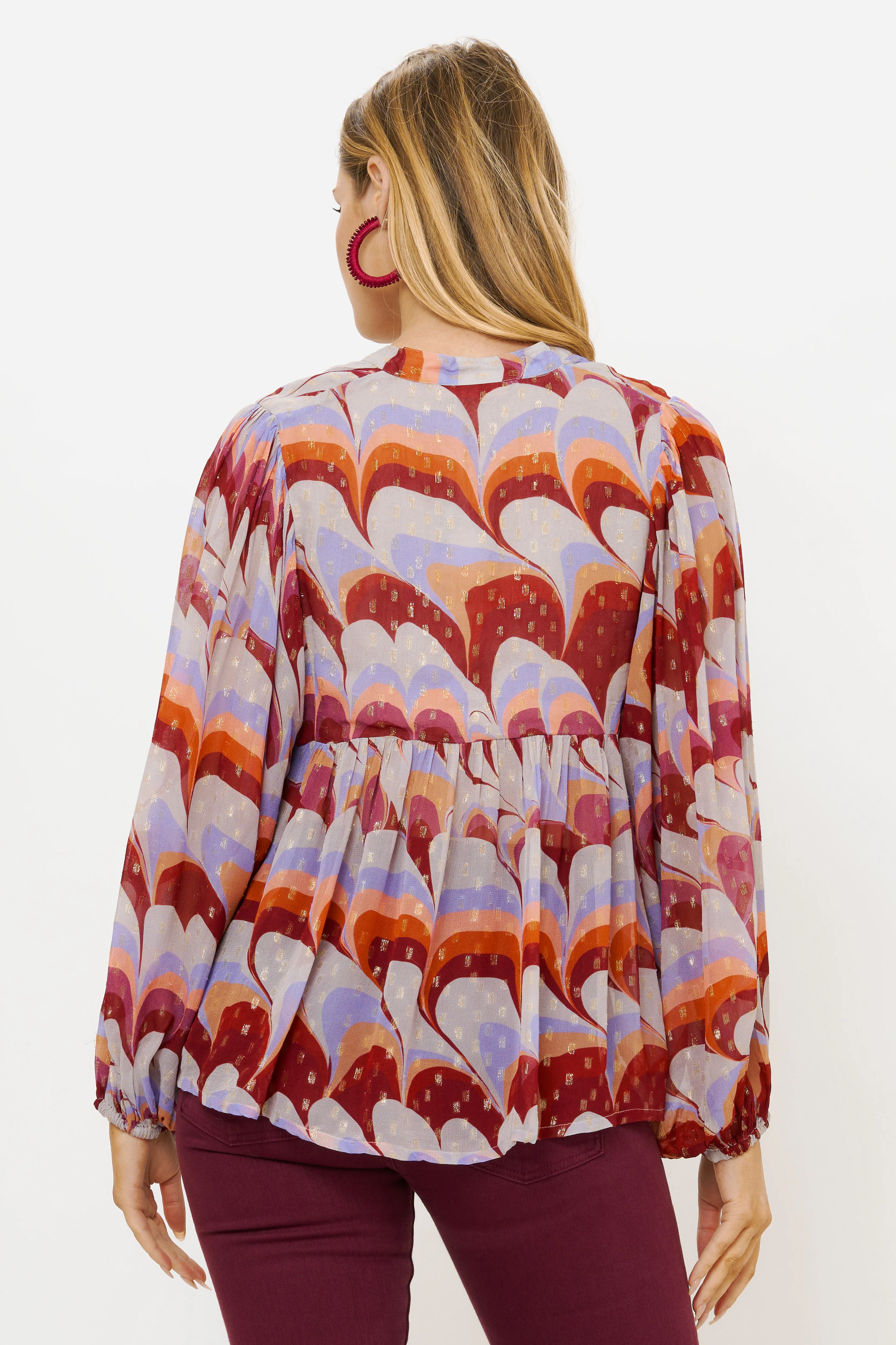 Mandarin Balloon Top- Venice Cognac - Image 3