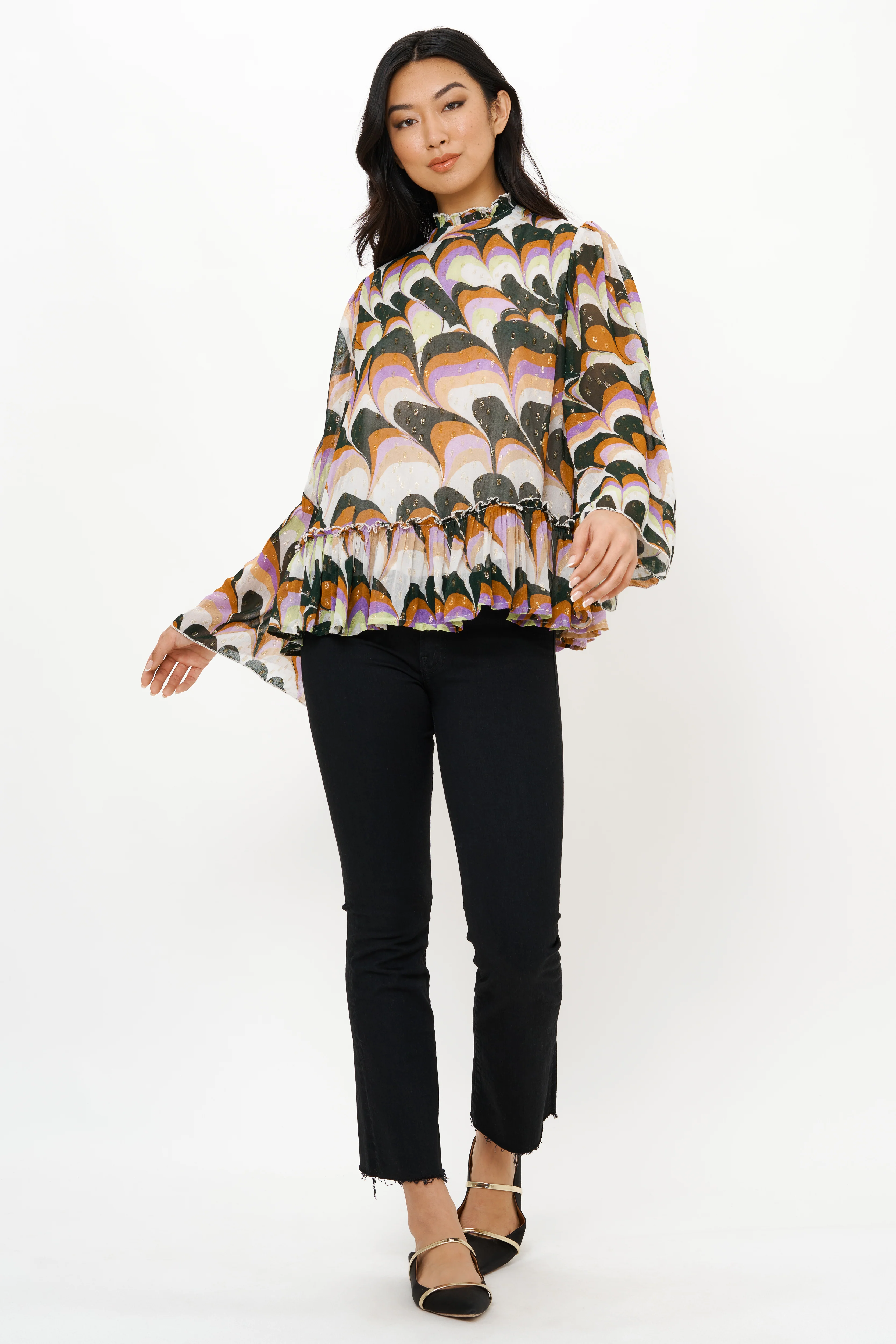 Peplum Blouse- Venice Lime - Image 2