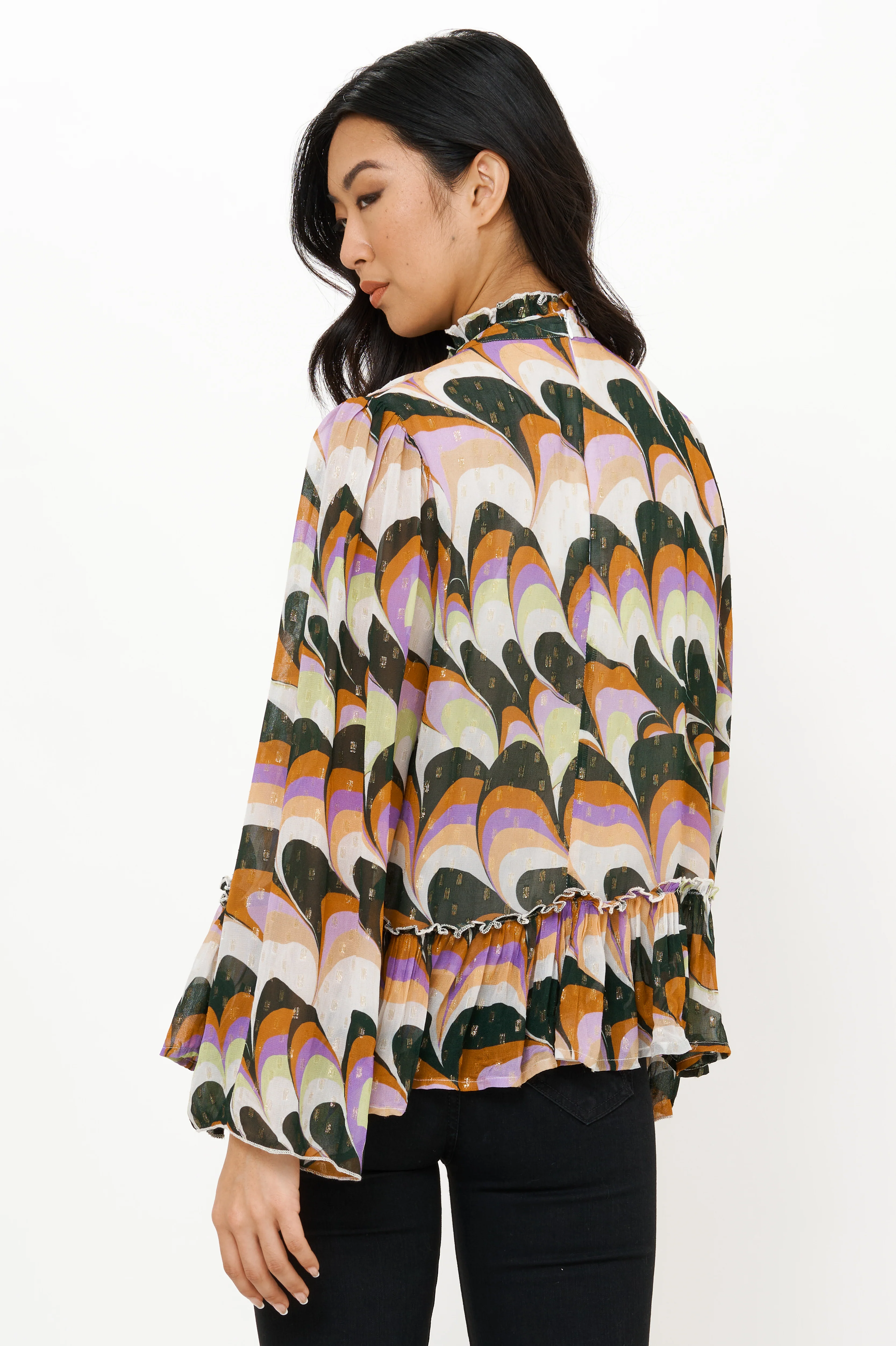 Peplum Blouse- Venice Lime - Image 3