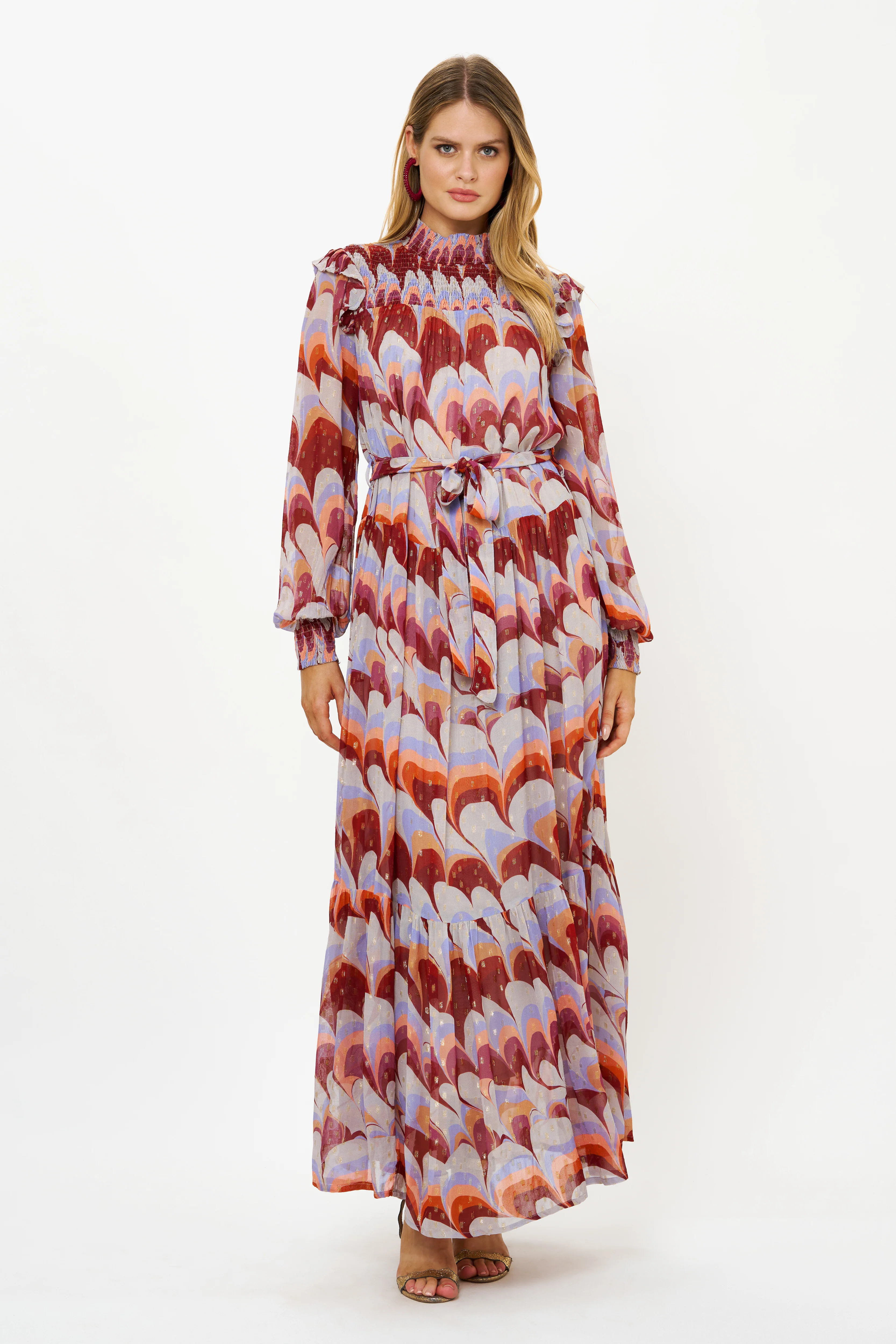 Smocked Neck Maxi- Venice Cognac - Image 2
