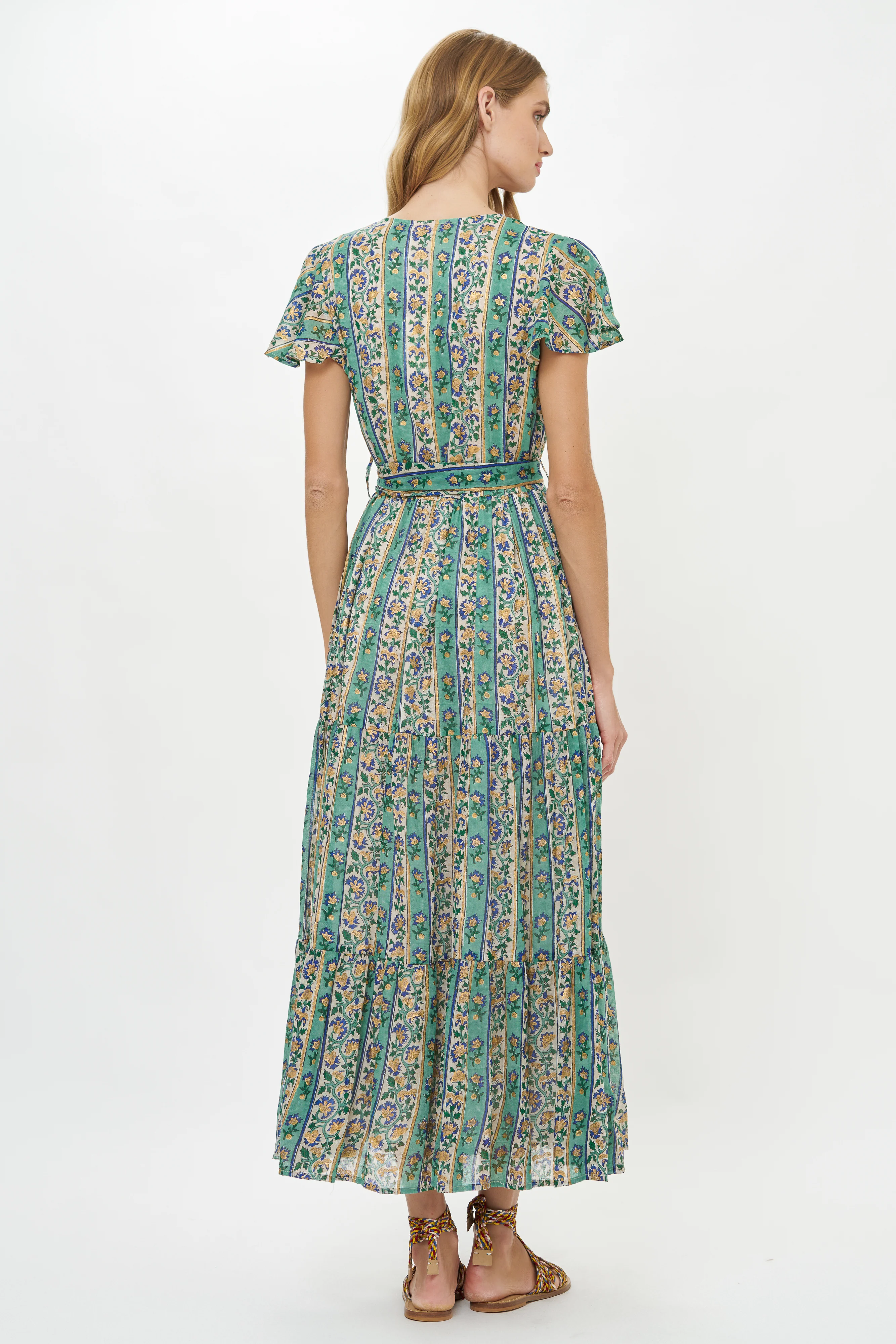 V-Neck Maxi- Taj Aqua - Image 11