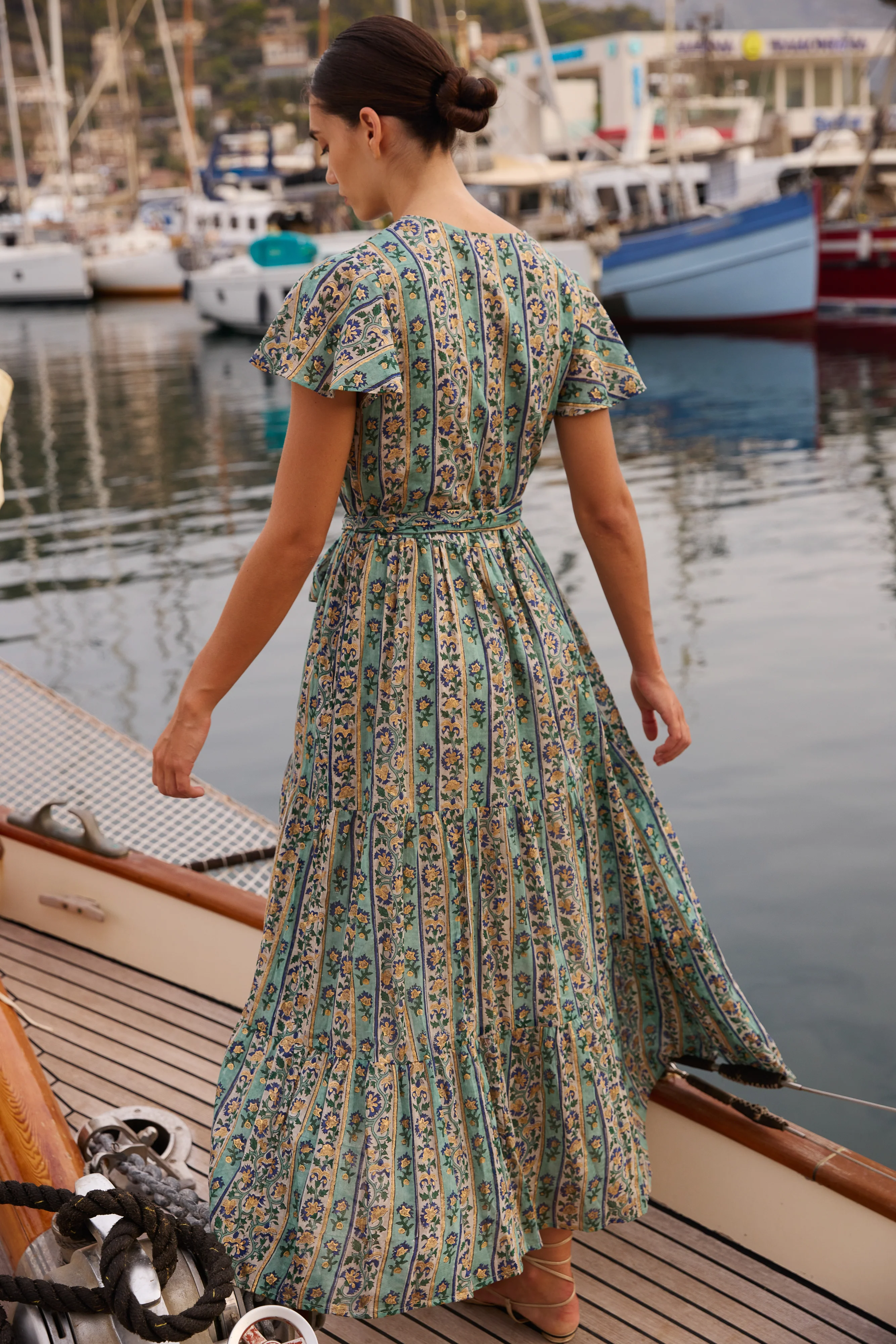 V-Neck Maxi- Taj Aqua - Image 6