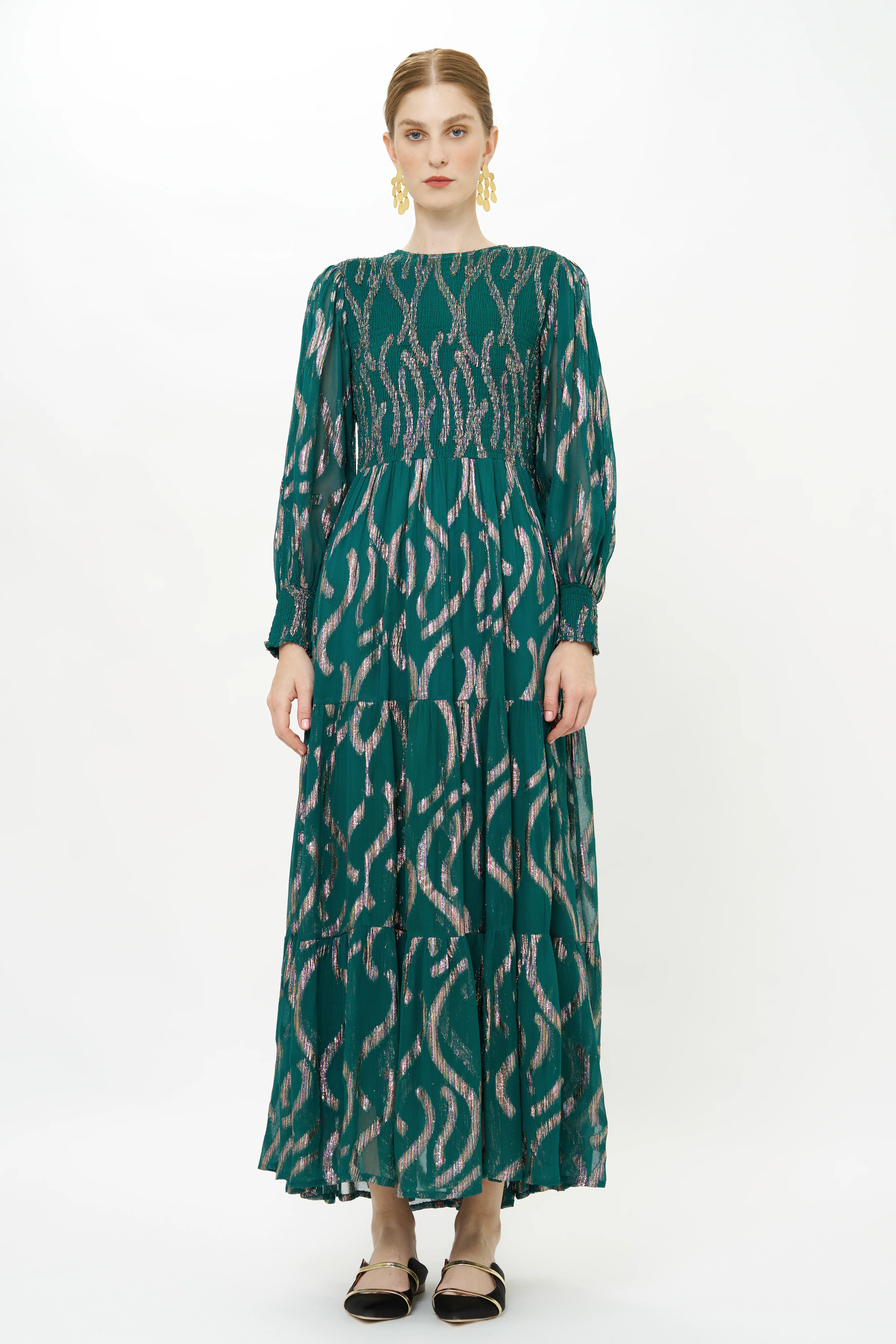 Smocked Top Maxi- Borealis Jade - Image 10