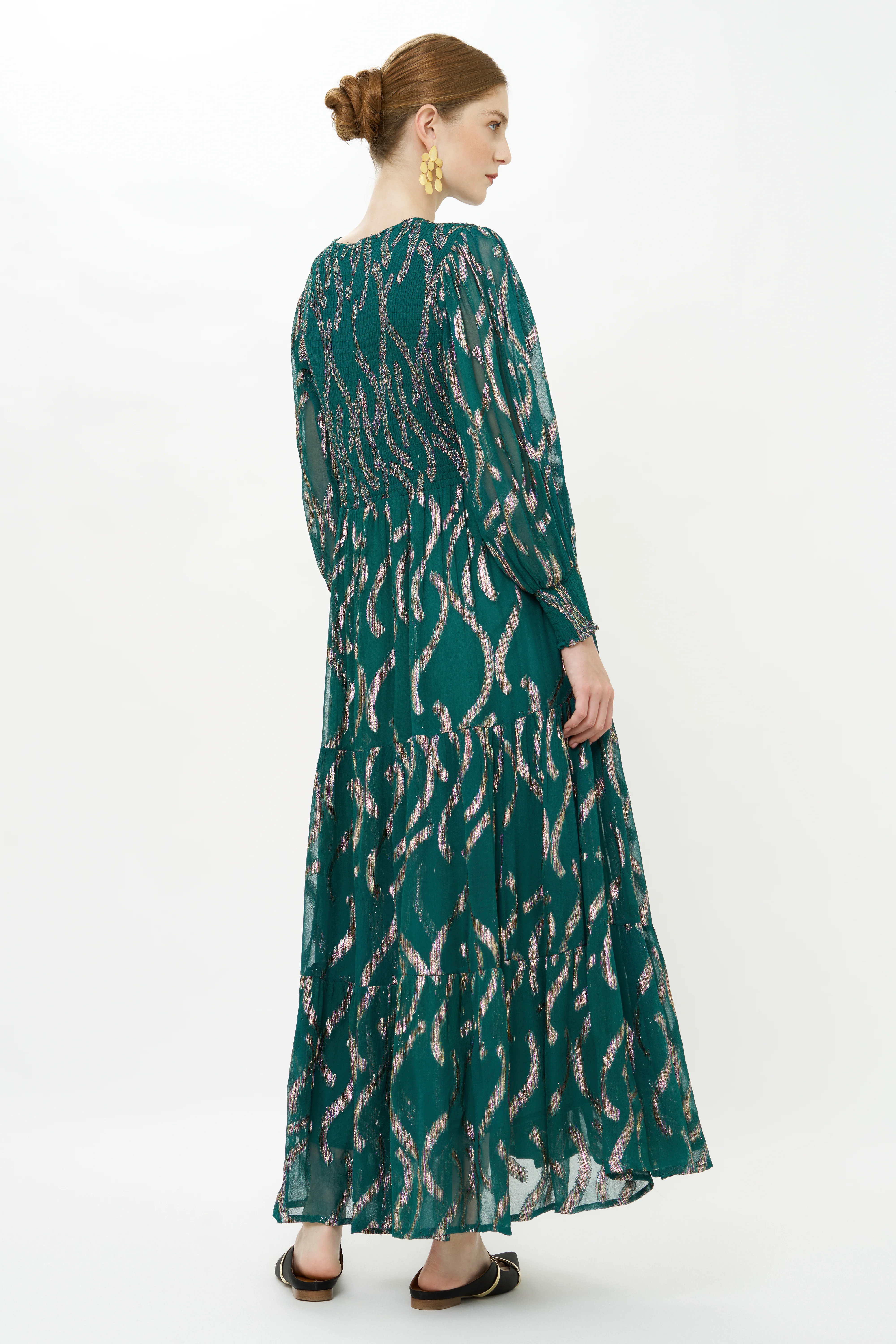 Smocked Top Maxi- Borealis Jade - Image 11