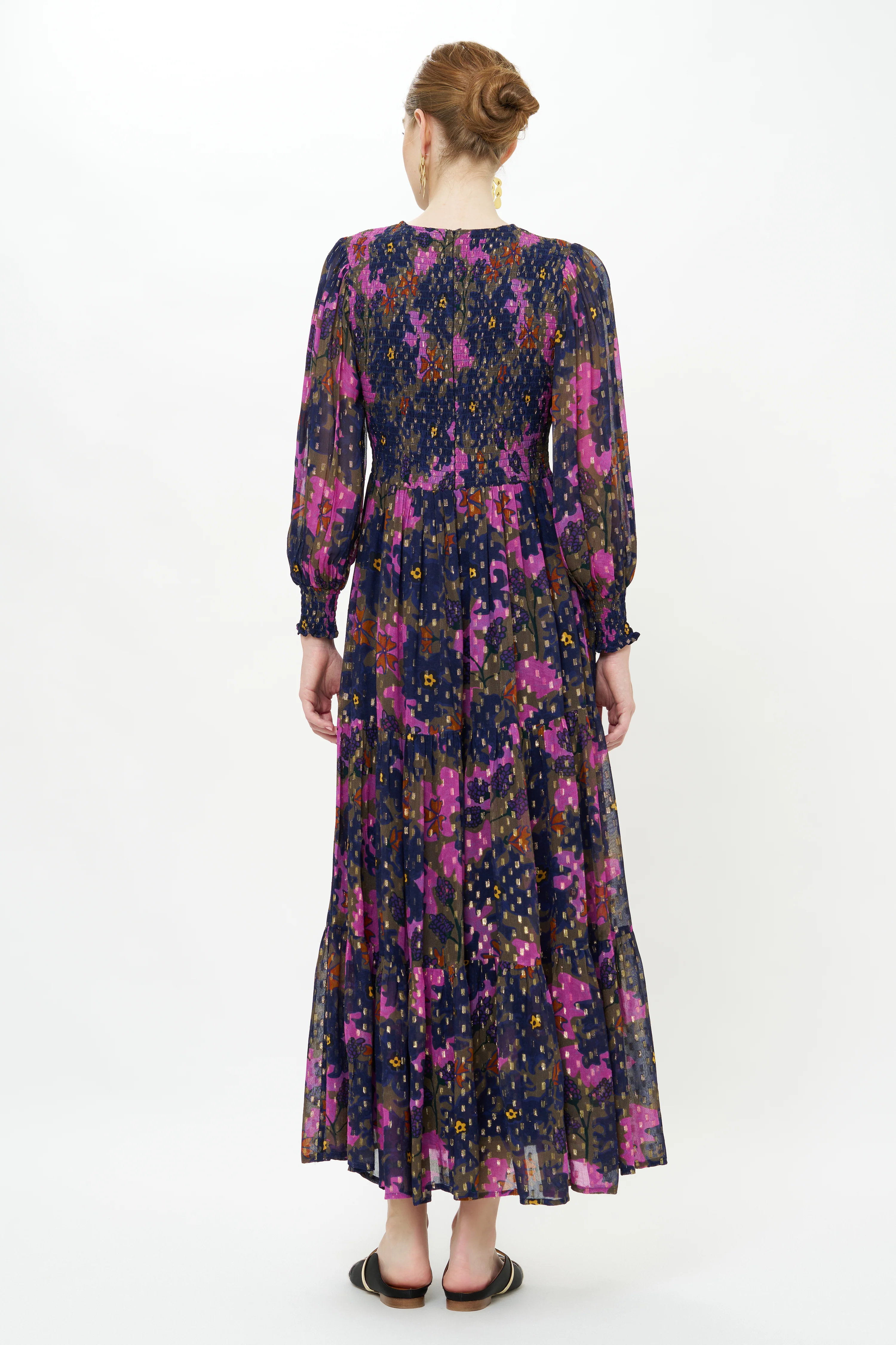 Smocked Top Maxi- Suzani Navy - Image 12