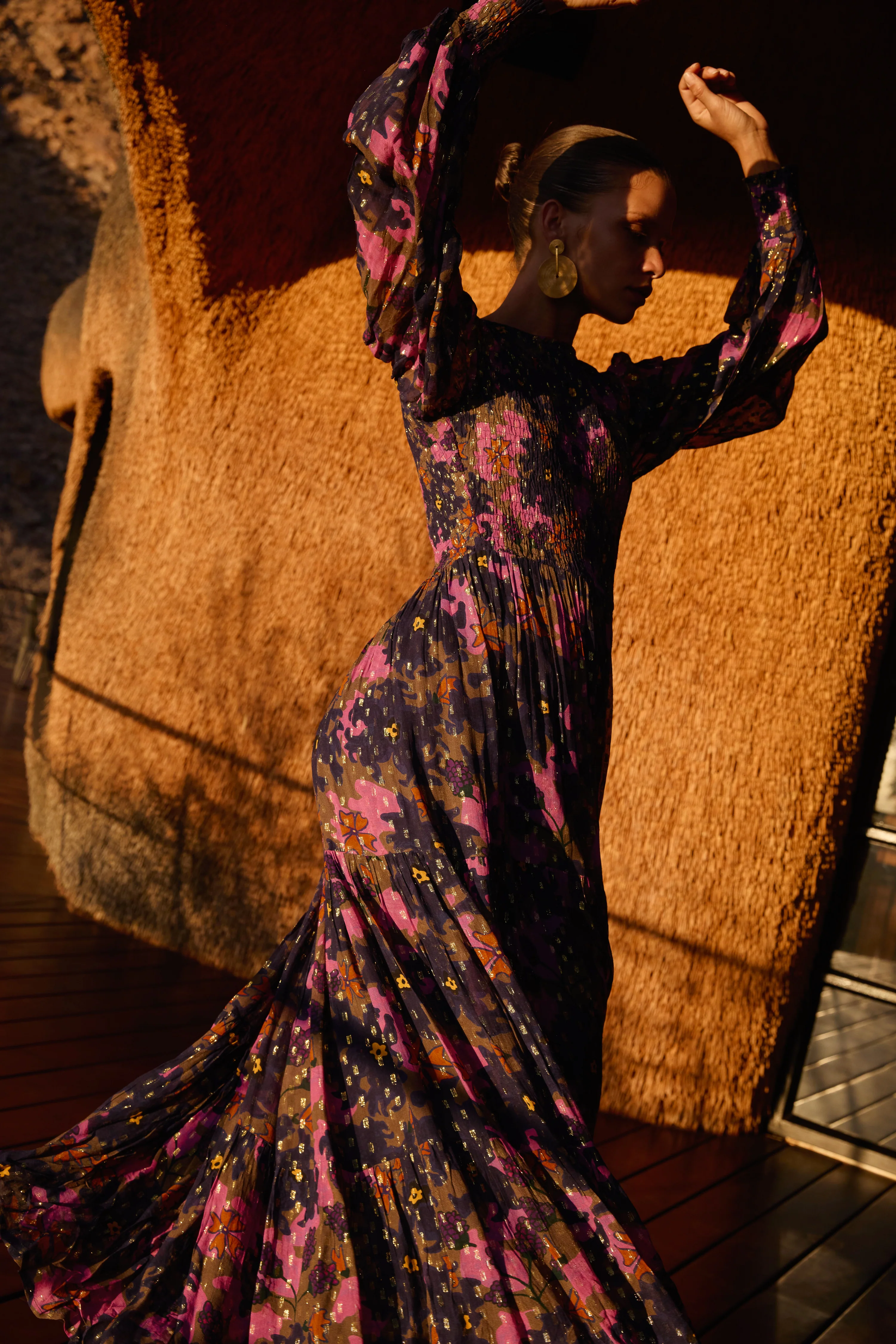 Smocked Top Maxi- Suzani Navy - Image 4