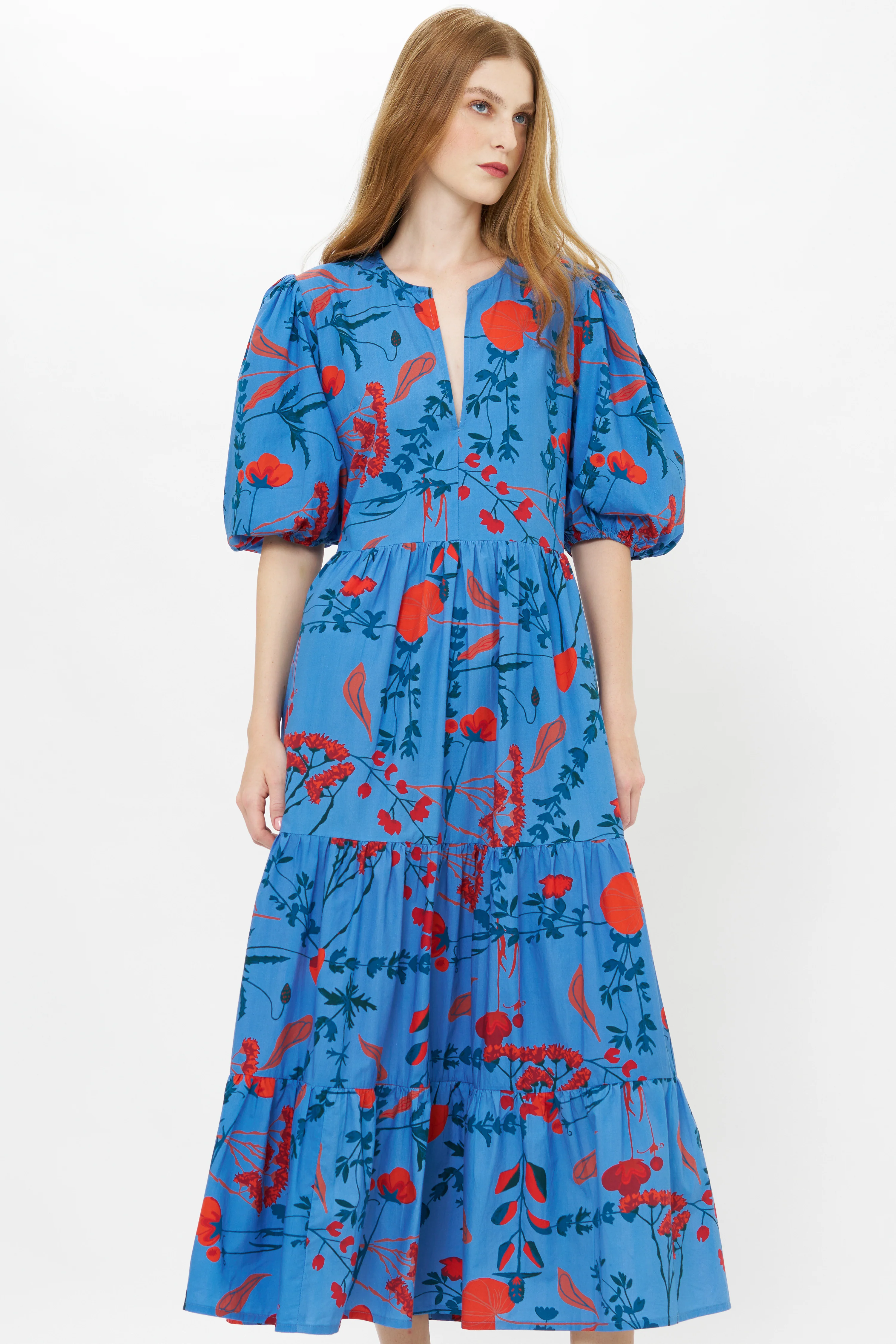 Puff Sleeve Maxi- Bartram Blue - Image 10