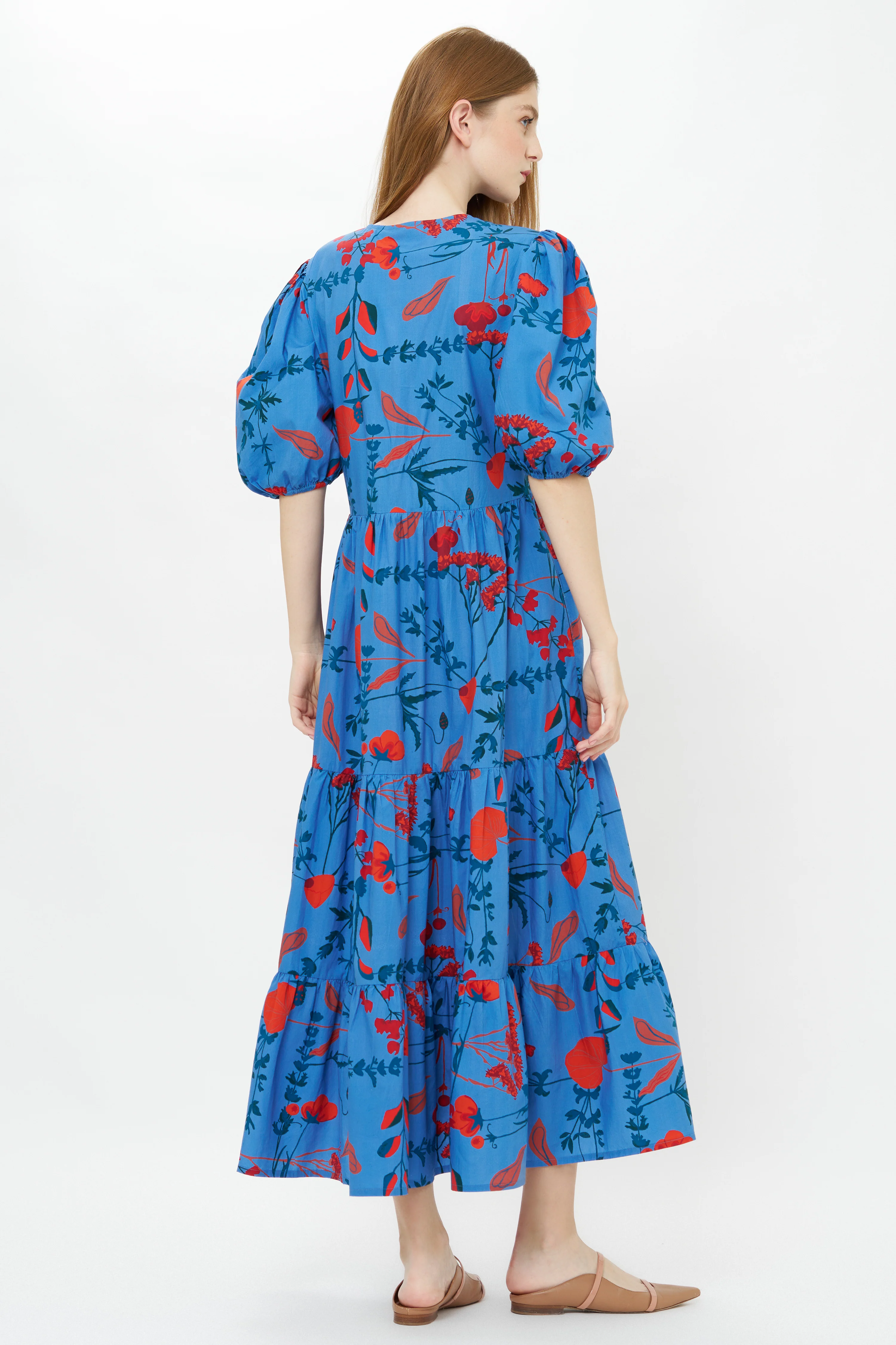 Puff Sleeve Maxi- Bartram Blue - Image 11