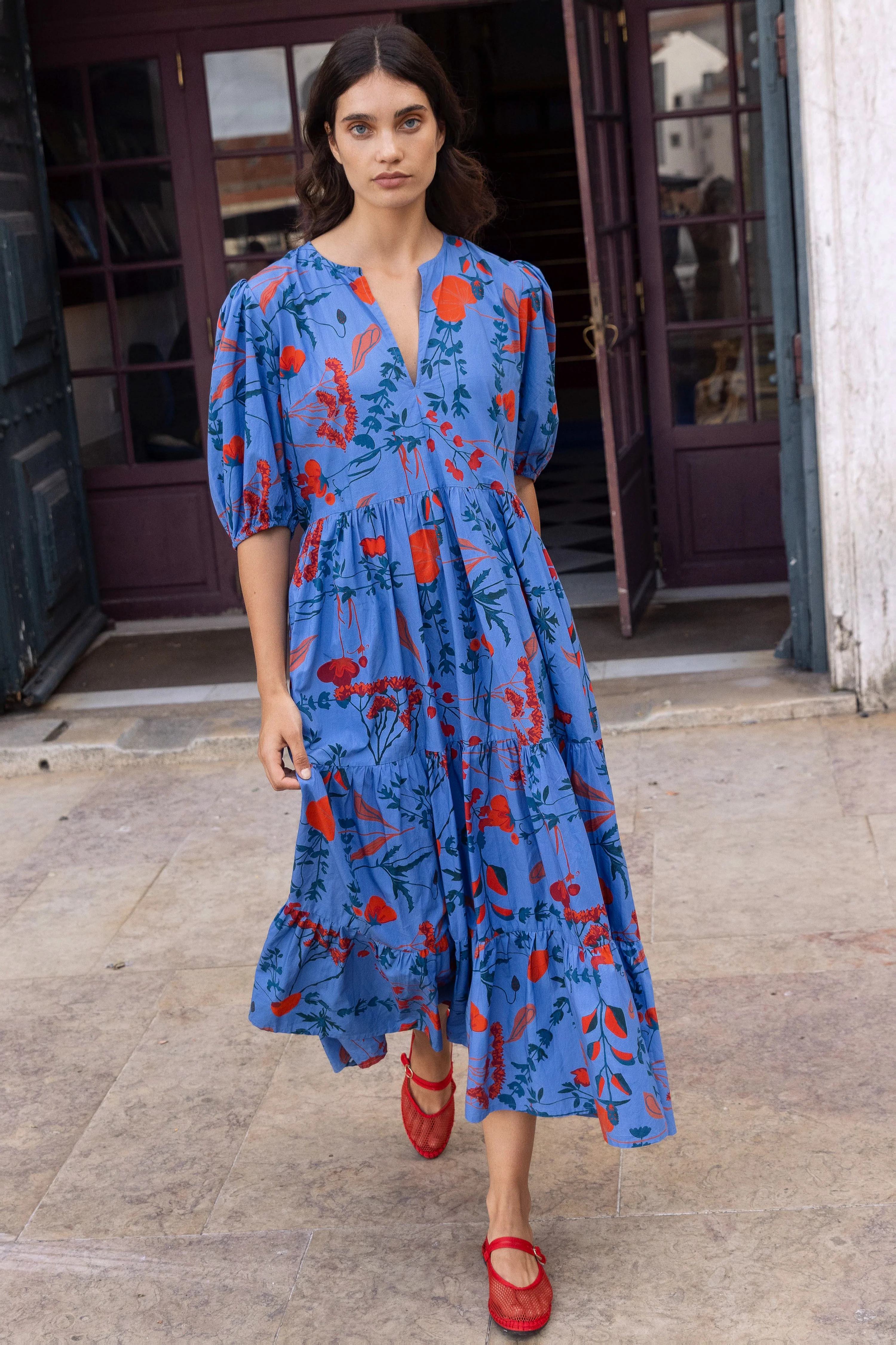Puff Sleeve Maxi- Bartram Blue - Image 4