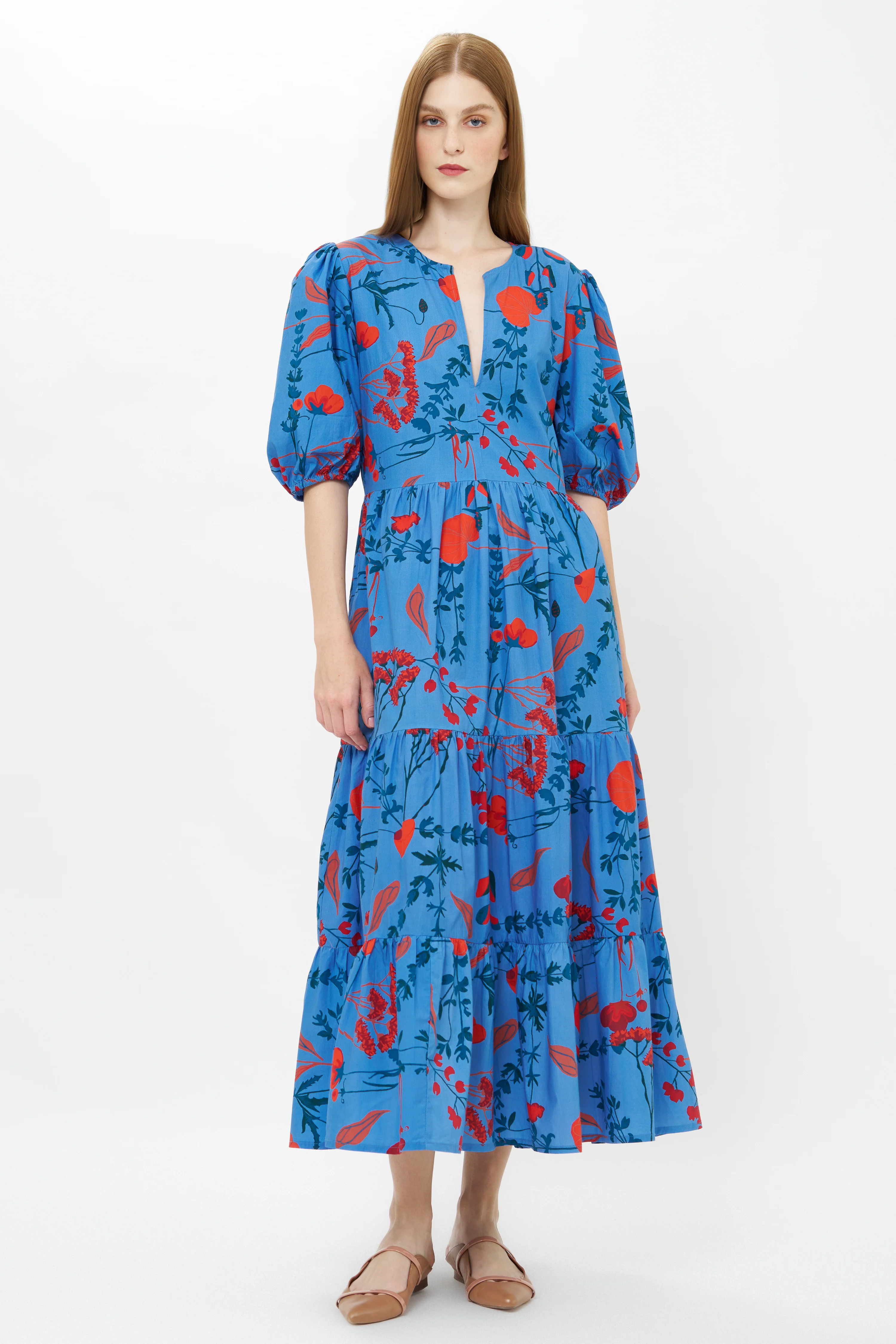 Puff Sleeve Maxi- Bartram Blue - Image 7