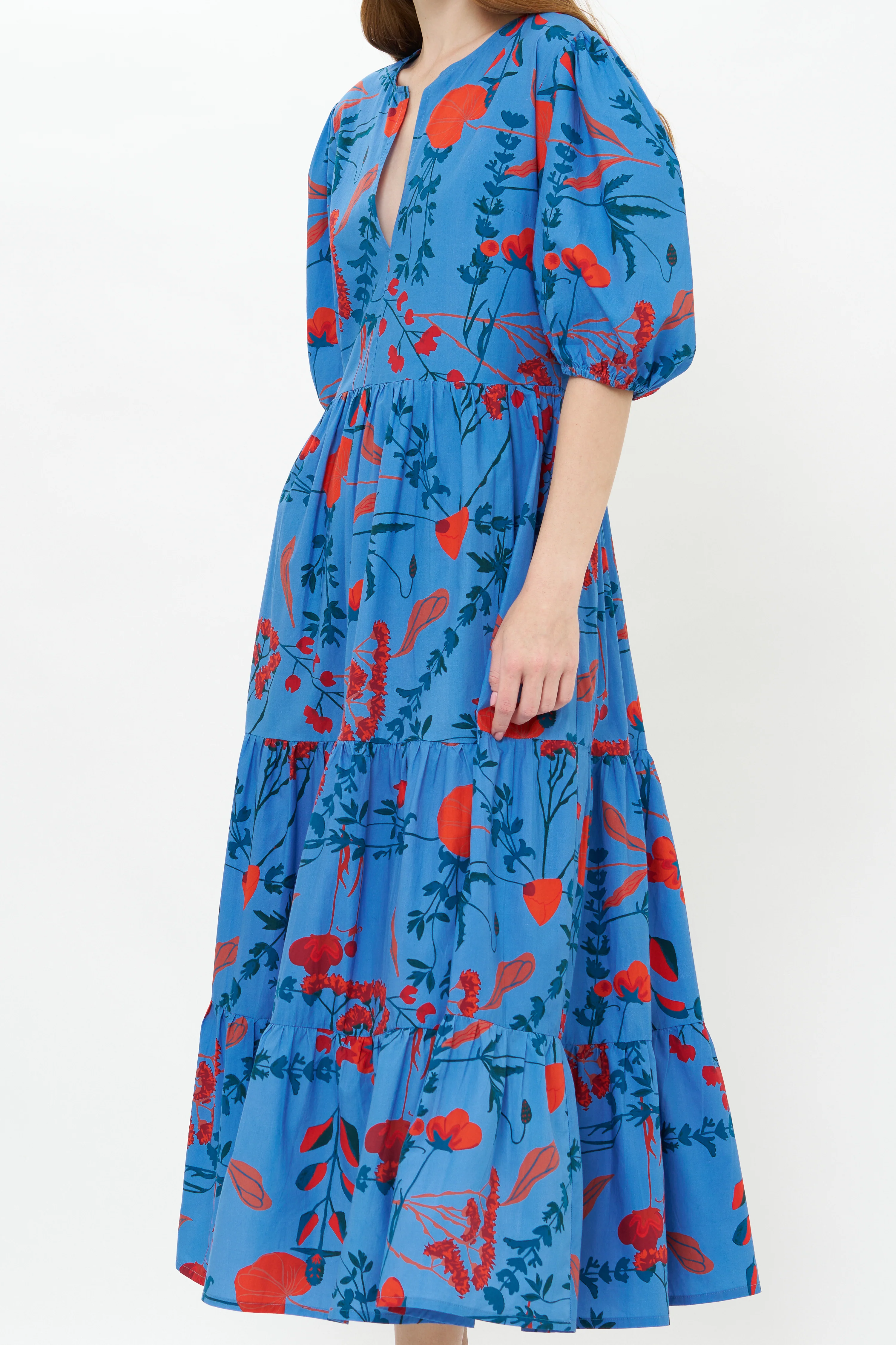 Puff Sleeve Maxi- Bartram Blue - Image 8