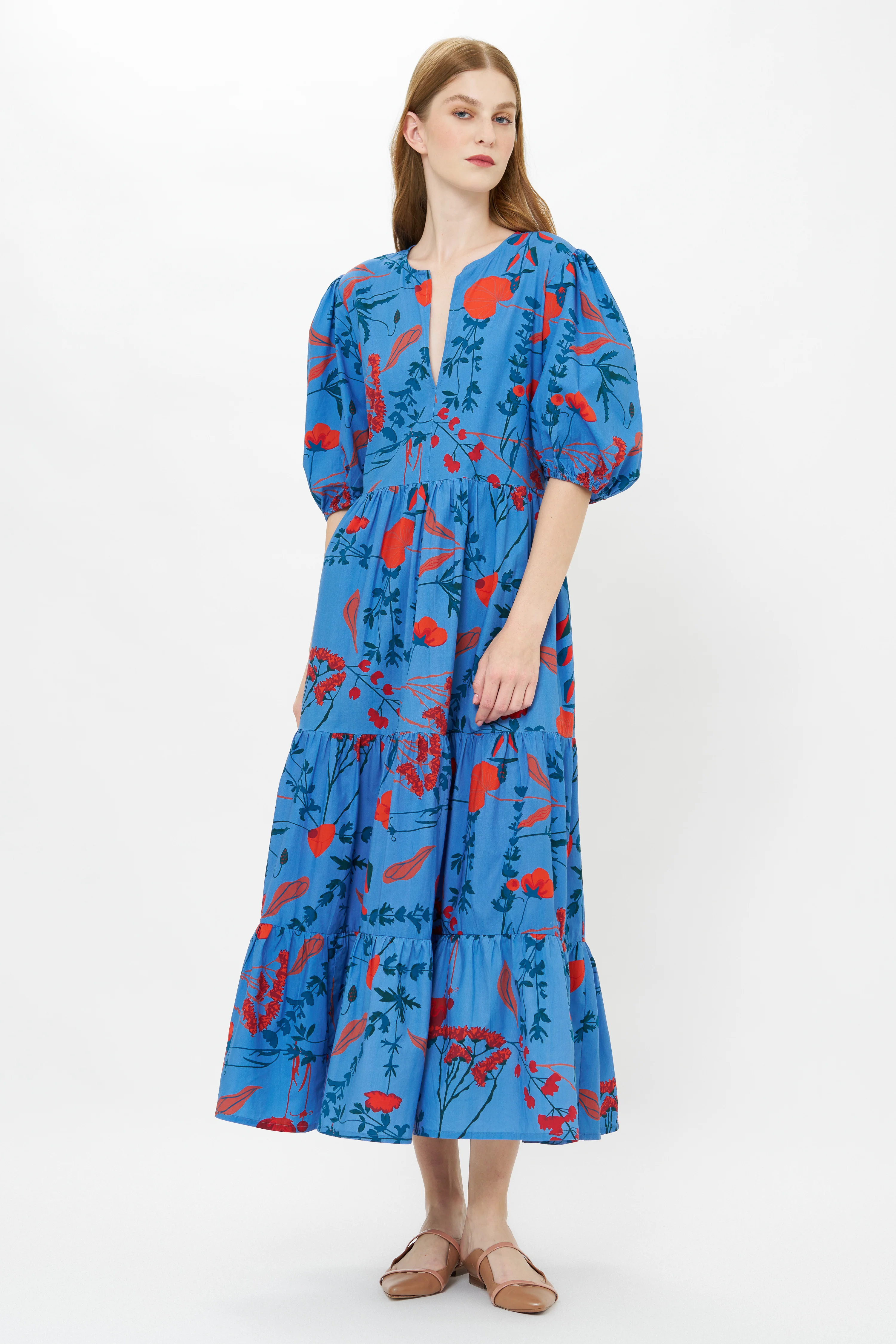 Puff Sleeve Maxi- Bartram Blue - Image 9