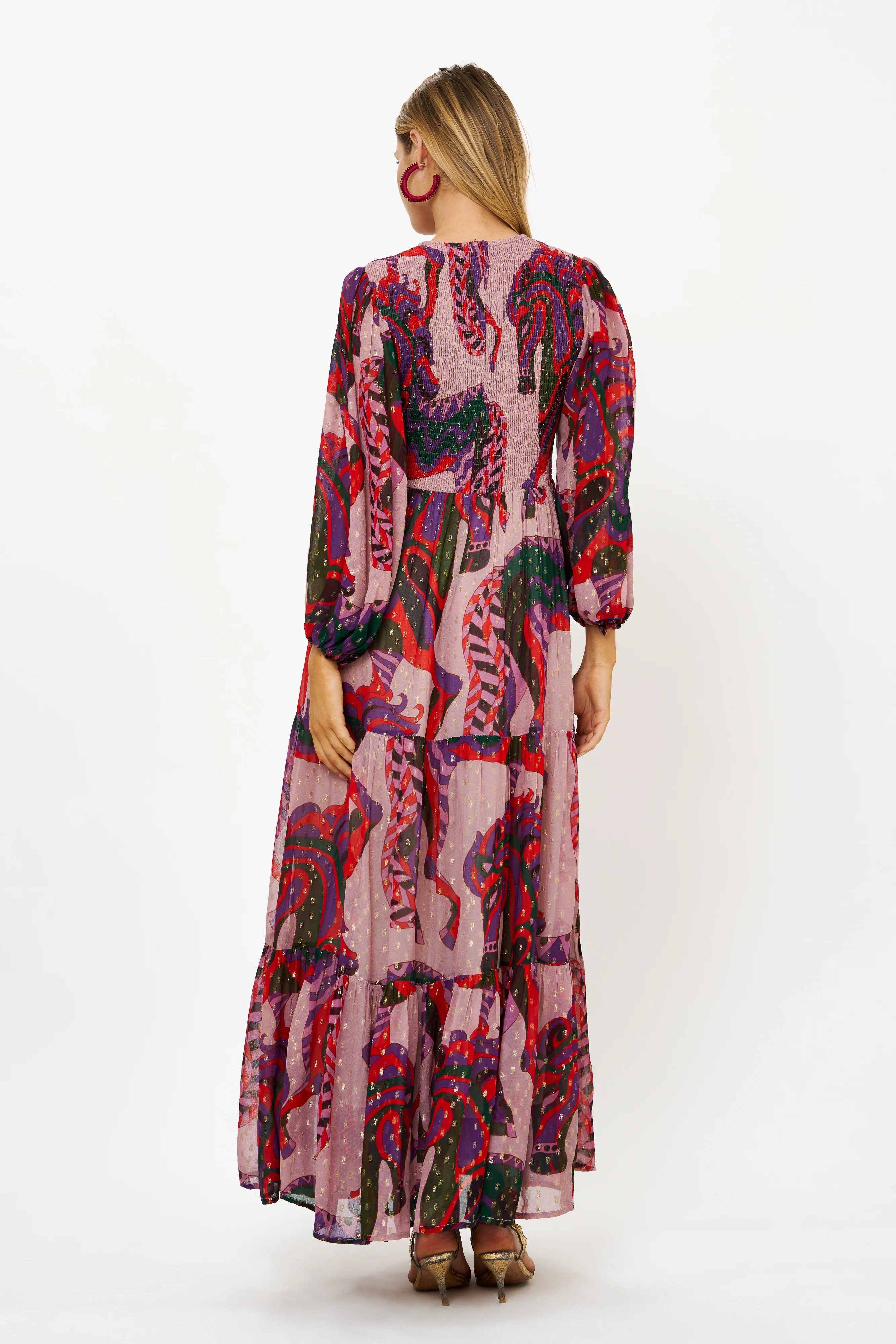 Smocked Top Maxi- Arabia Crimson - Image 4